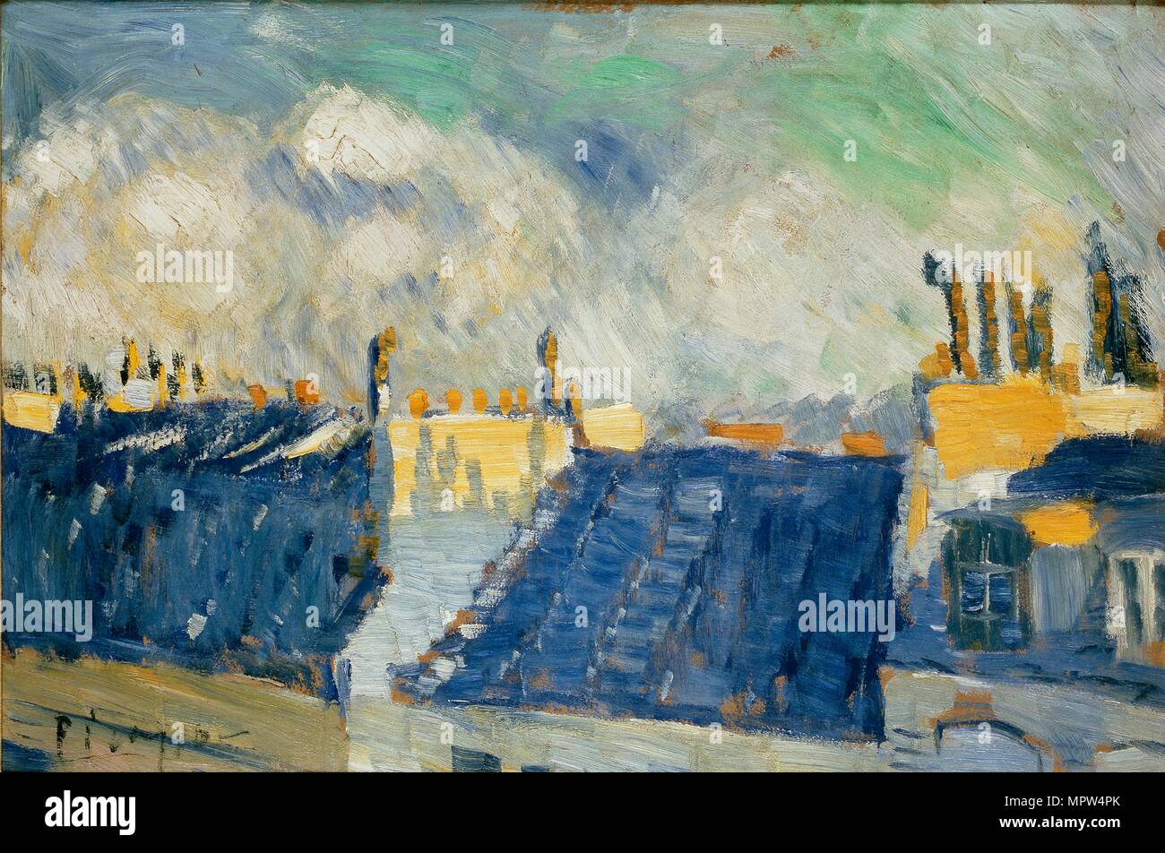 Toits bleus, Paris, 1901. Artiste : Pablo Picasso. Banque D'Images