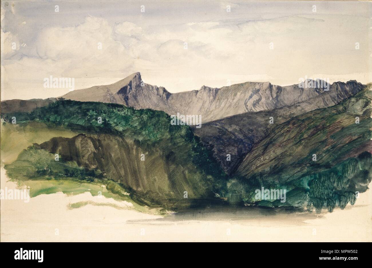 Étude d'une chaîne de montagnes lointaines, 1860. Artiste : William Dyce. Banque D'Images