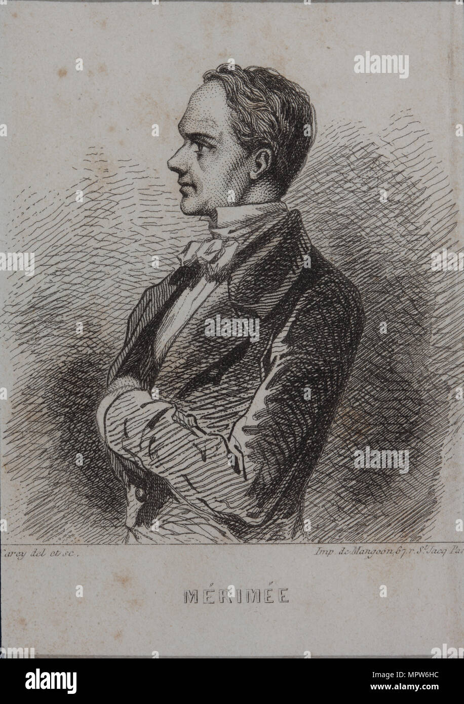 Portrait de l'écrivain Prosper Mérimée (1803-1870), 1857. Banque D'Images