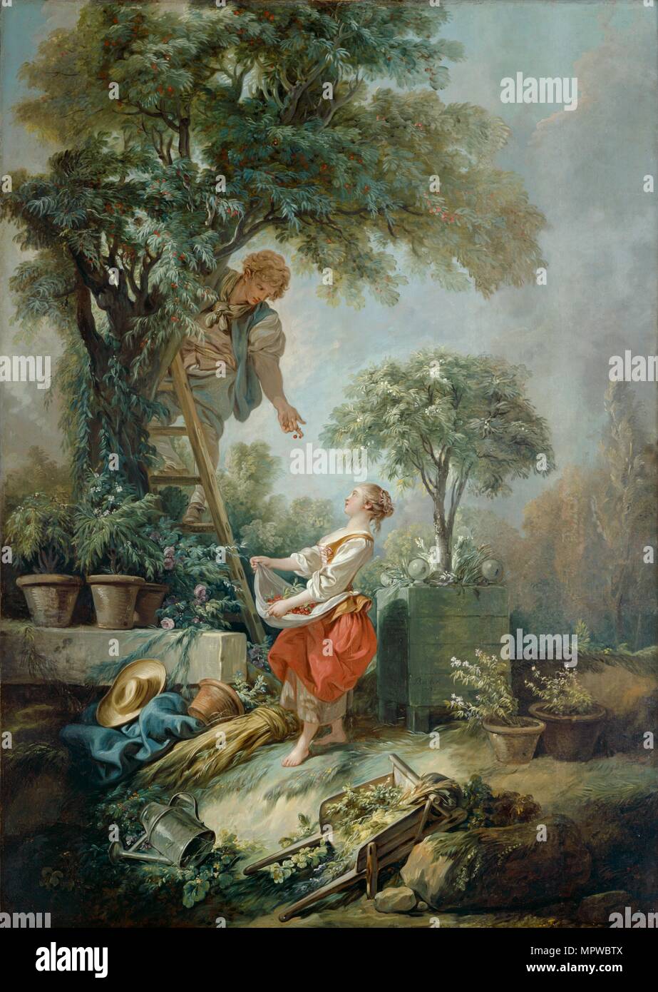 'Les Cerisiers cueilleurs', 1768. Artiste : Francois Boucher. Banque D'Images