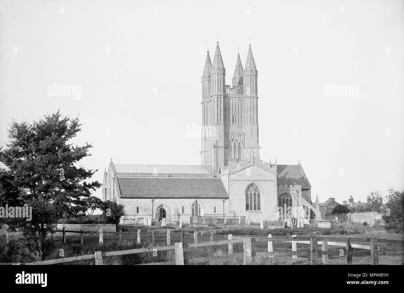 L'église de Saint Sampson, Cricklade, Wiltshire, 1883. Artiste : Henry raillerie. Banque D'Images