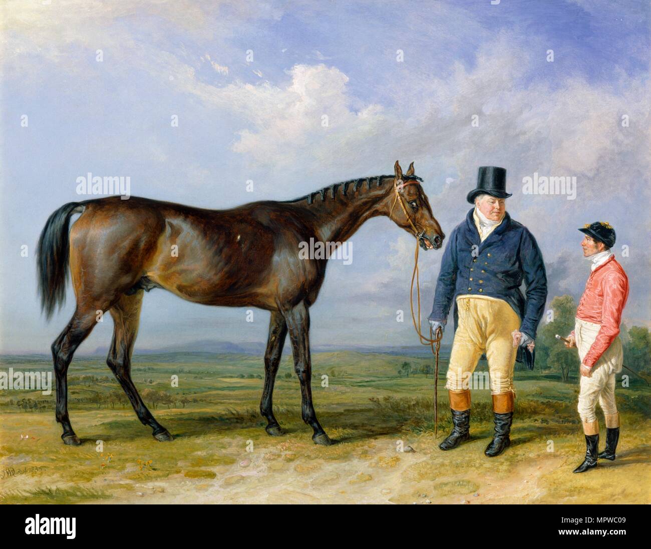 Avec son "Rockingham propriétaire, John Theobald, et Jockey, Jem Robinson', 1835. Artiste : James Ward. Banque D'Images