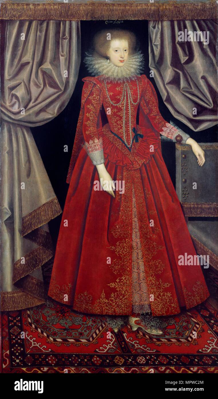 Catherine Howard, comtesse de Suffolk, c1615. Artistes : William Larkin, Catherine Howard. Banque D'Images