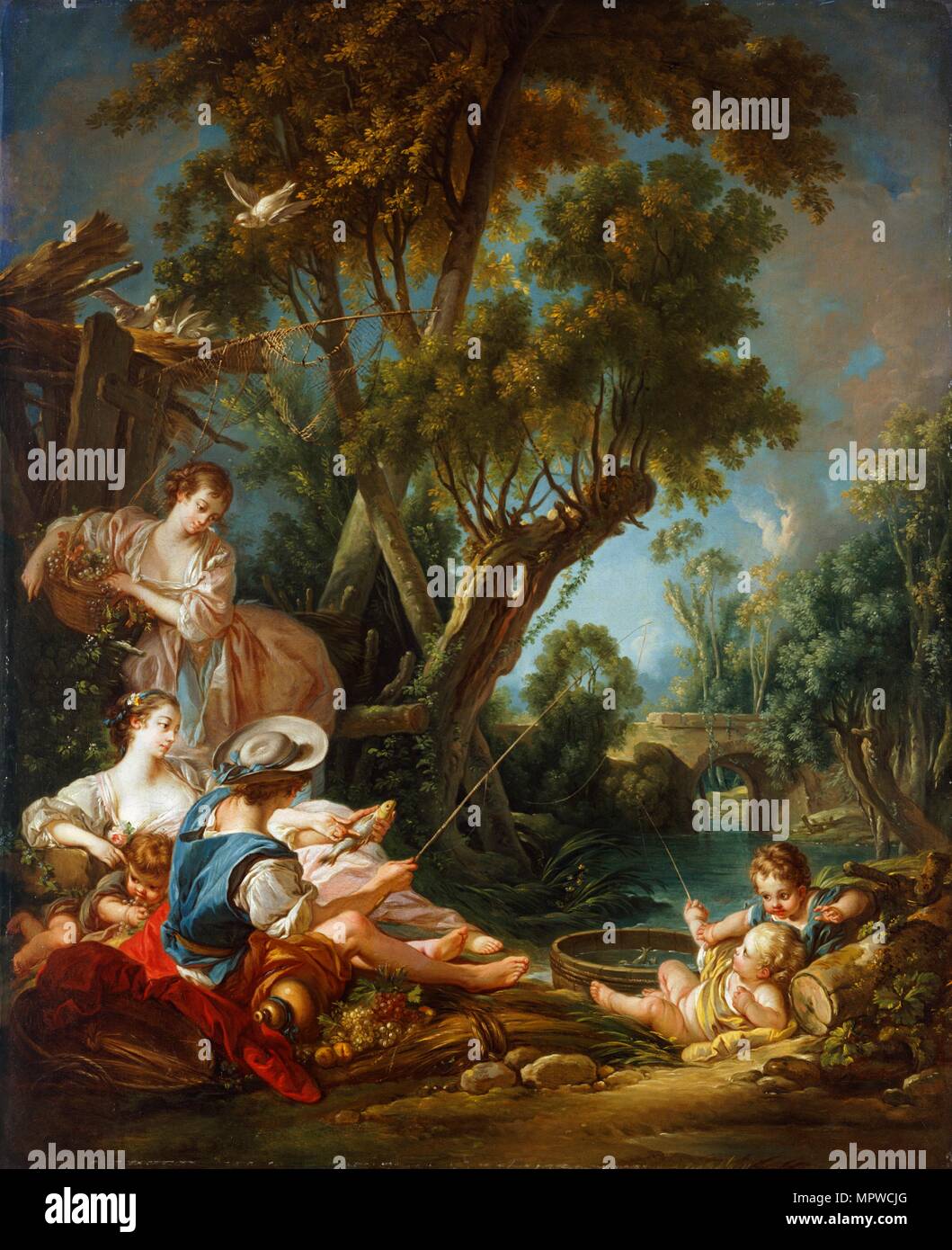 "Le Pecheur" (le pêcheur), 18e siècle. Artiste : Francois Boucher. Banque D'Images