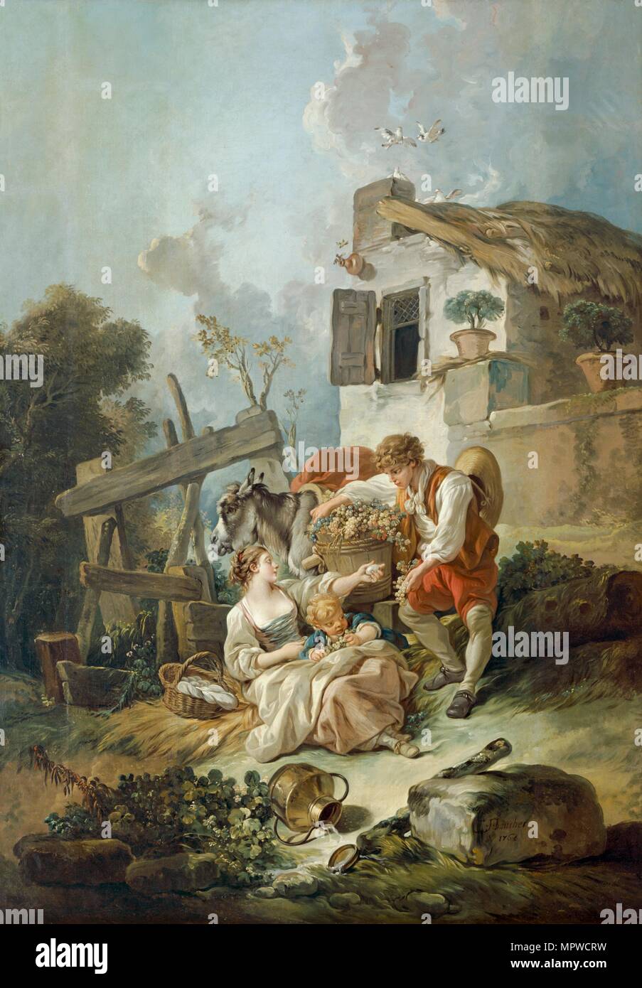 "L'échange de produits', 1768. Artiste : Francois Boucher. Banque D'Images
