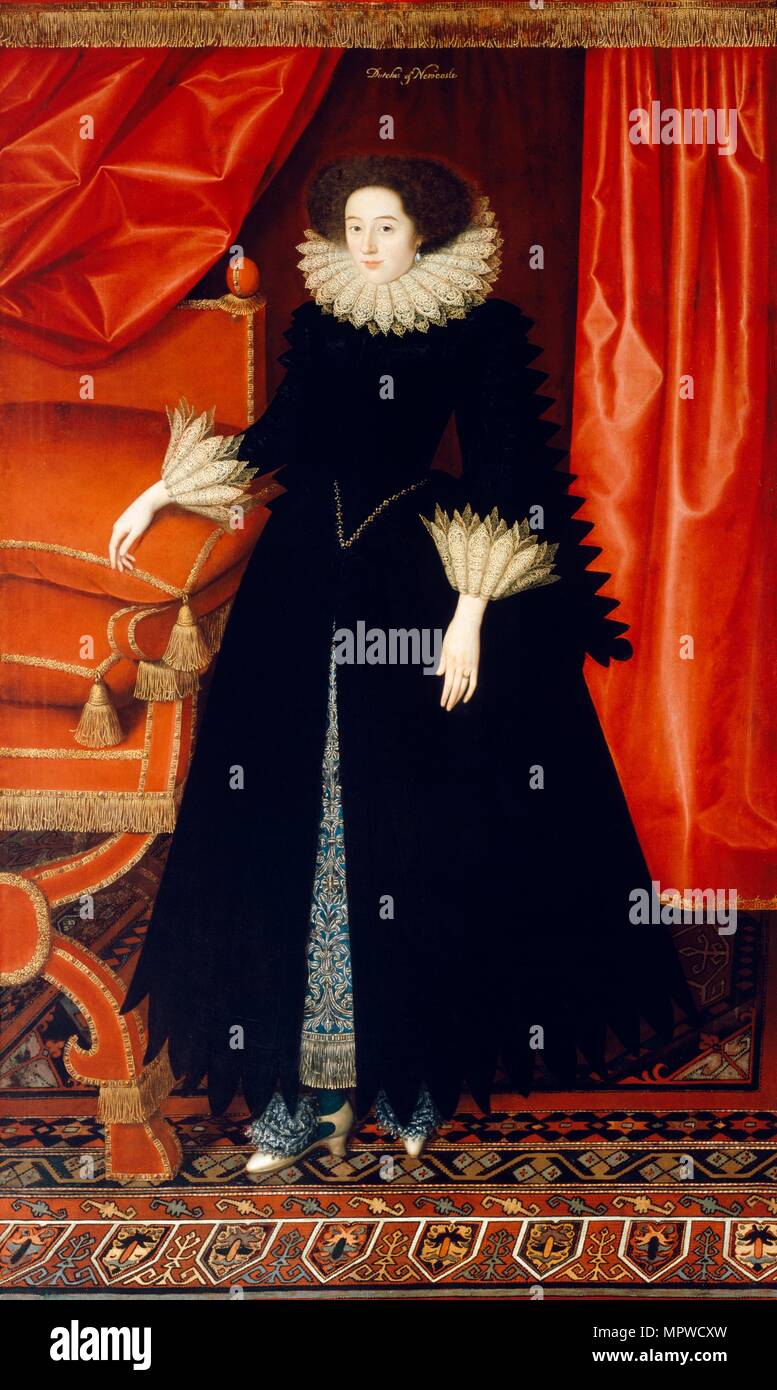 Elizabeth Bassett, comtesse de Newcastle, c1615. Artiste : William Larkin. Banque D'Images