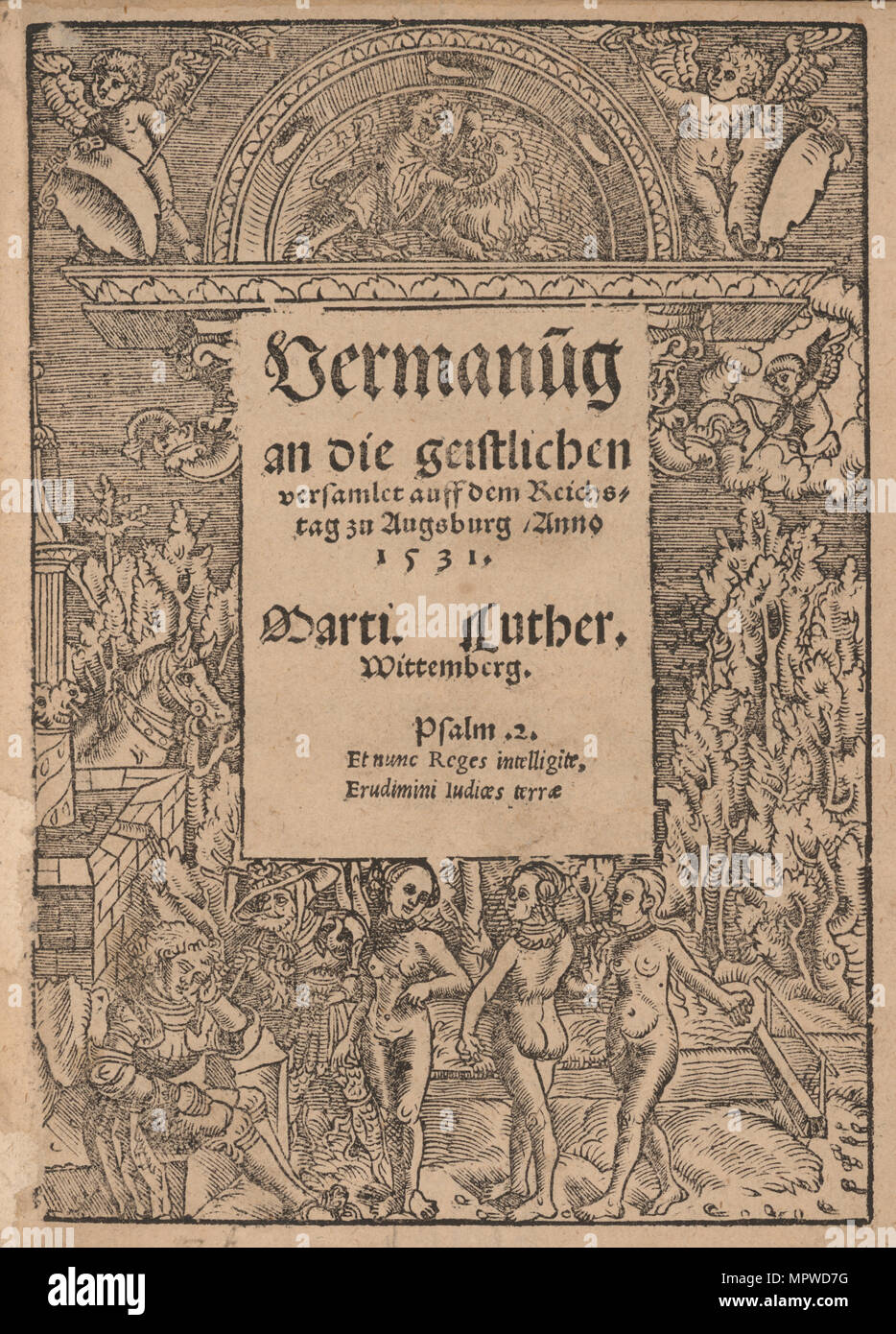 Exhortation à tout le clergé assemblé à Augsbourg par Martin Luther, 1530. Banque D'Images