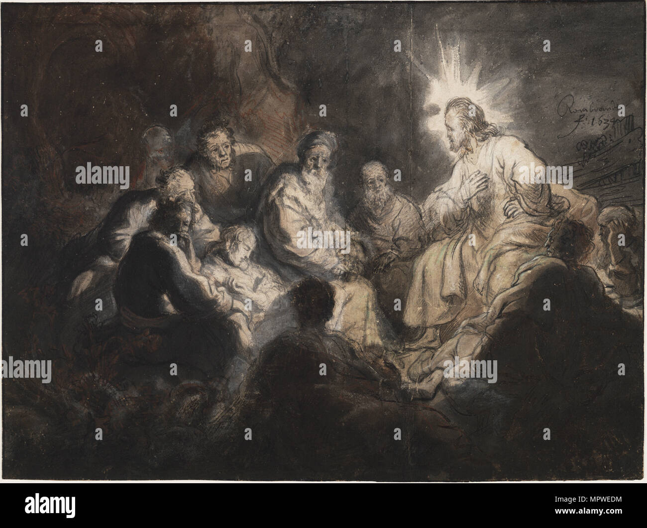 Le Christ et ses disciples dans le jardin de Gethsémané, ca 1634. Banque D'Images