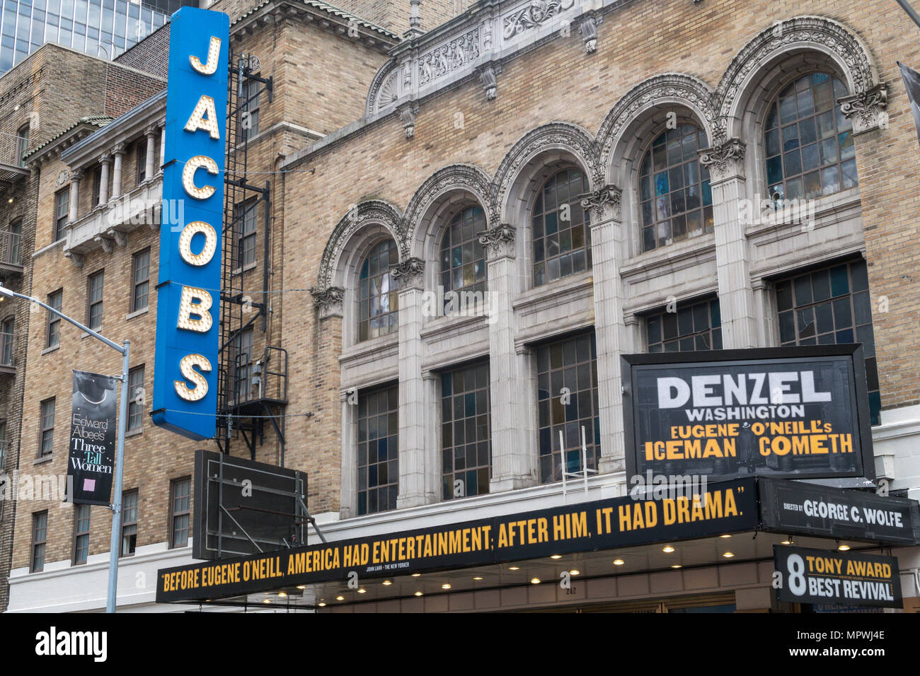 Bernard B. Jacobs Theatre Marquee par 'l'Iceman Cometh" avec Denzel Washington, NEW YORK, USA Banque D'Images