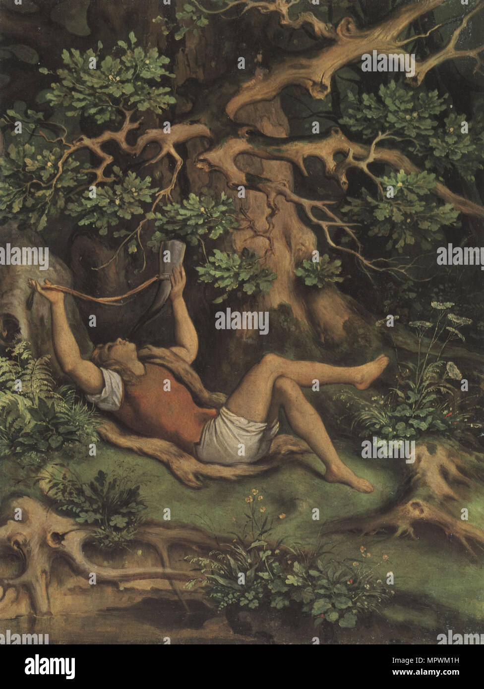 Dans la forêt. La magie du jeune Horn (Im Walde. Des Knaben Wunderhorn, 1848). Banque D'Images