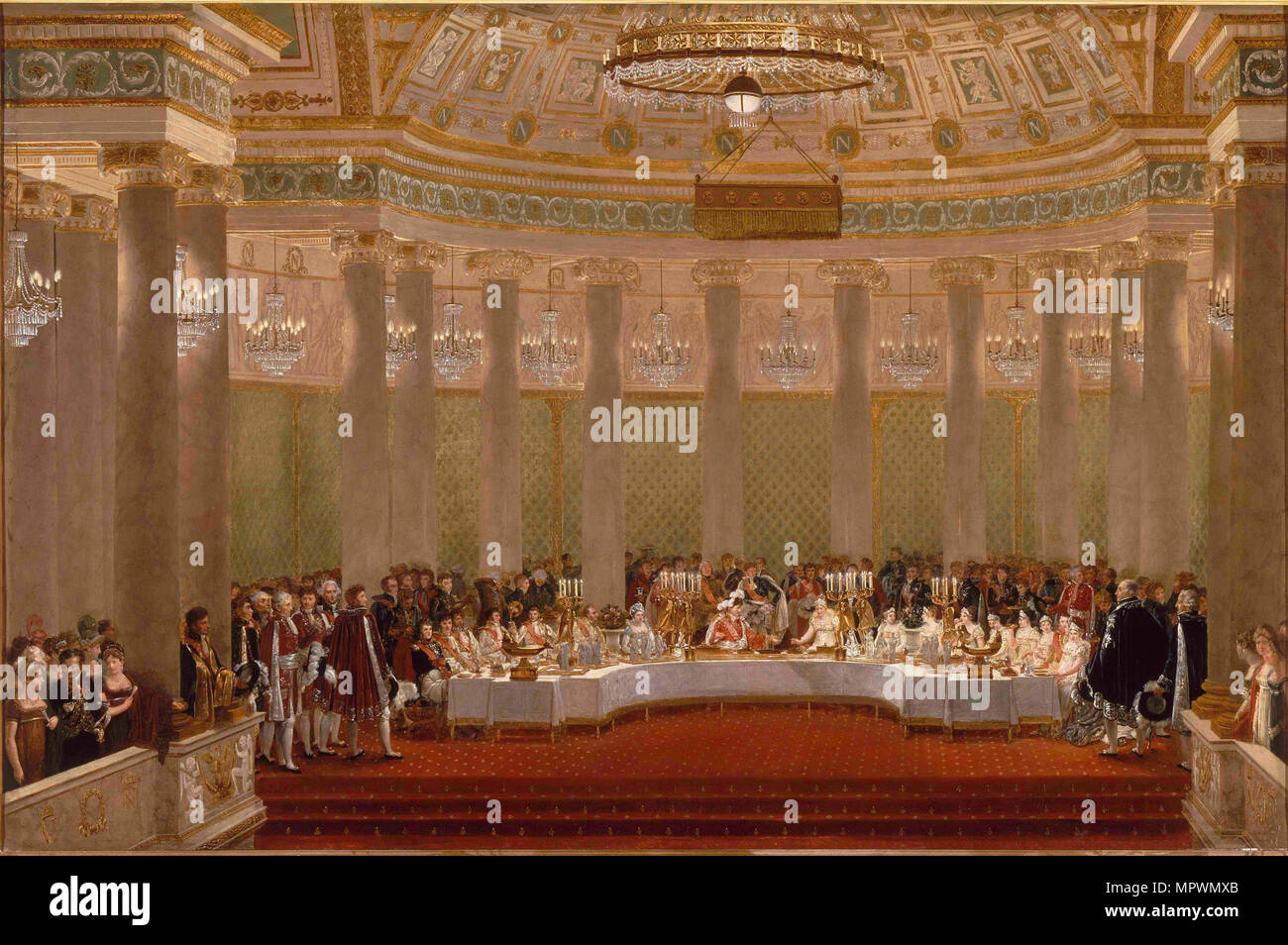 Le banquet de mariage de Napoléon Ier et de Marie-Louise d'Autriche le 2 avril 1810, 1812. Banque D'Images