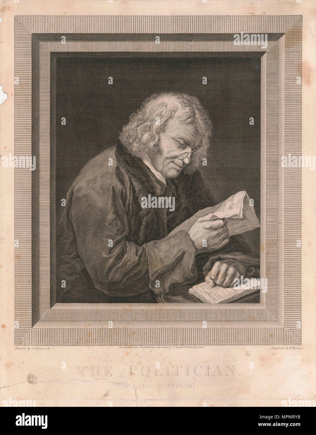 Portrait de Benjamin Franklin , . Banque D'Images