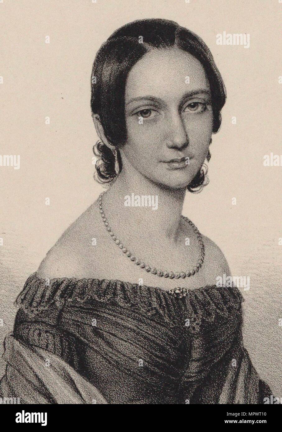 Portrait de Clara Schumann (1819-1896), 1838. Banque D'Images