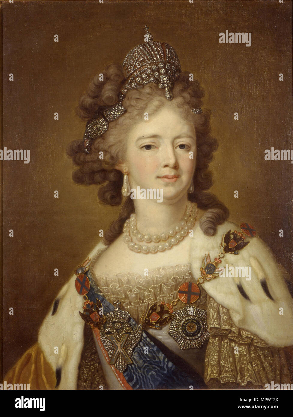 Portrait de l'Impératrice Maria Feodorovna (Sophie Dorothée de Wurtemberg) (1759-1828), premier trimestre de Banque D'Images