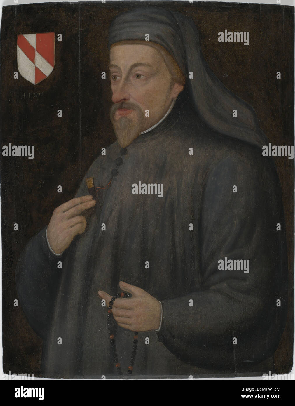 Portrait de Geoffrey Chaucer, début du 17e cen.. Banque D'Images