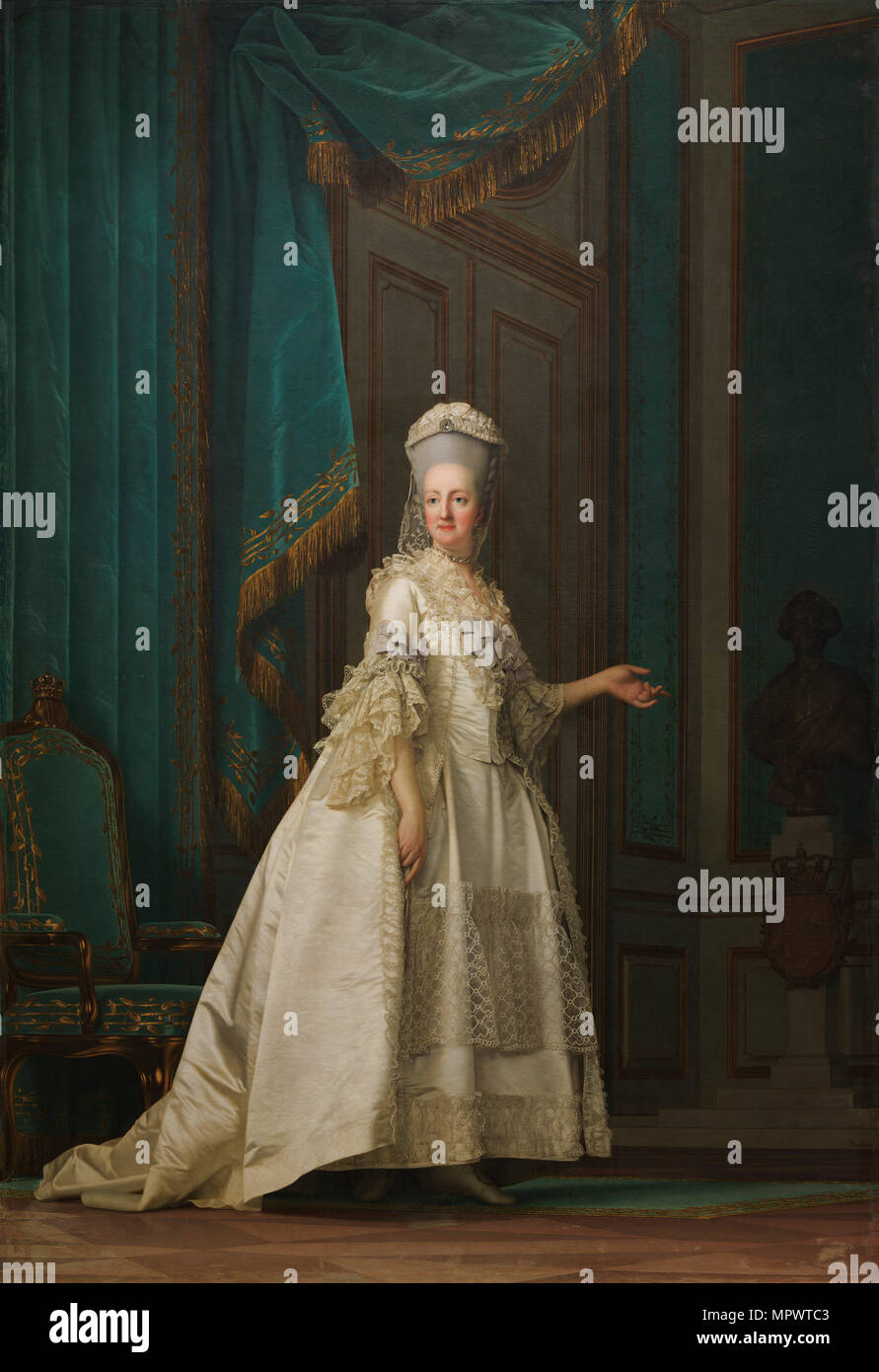 Portrait de Juliane Marie (1729-1796), Reine de Danemark et de la Norvège, 1776. Banque D'Images