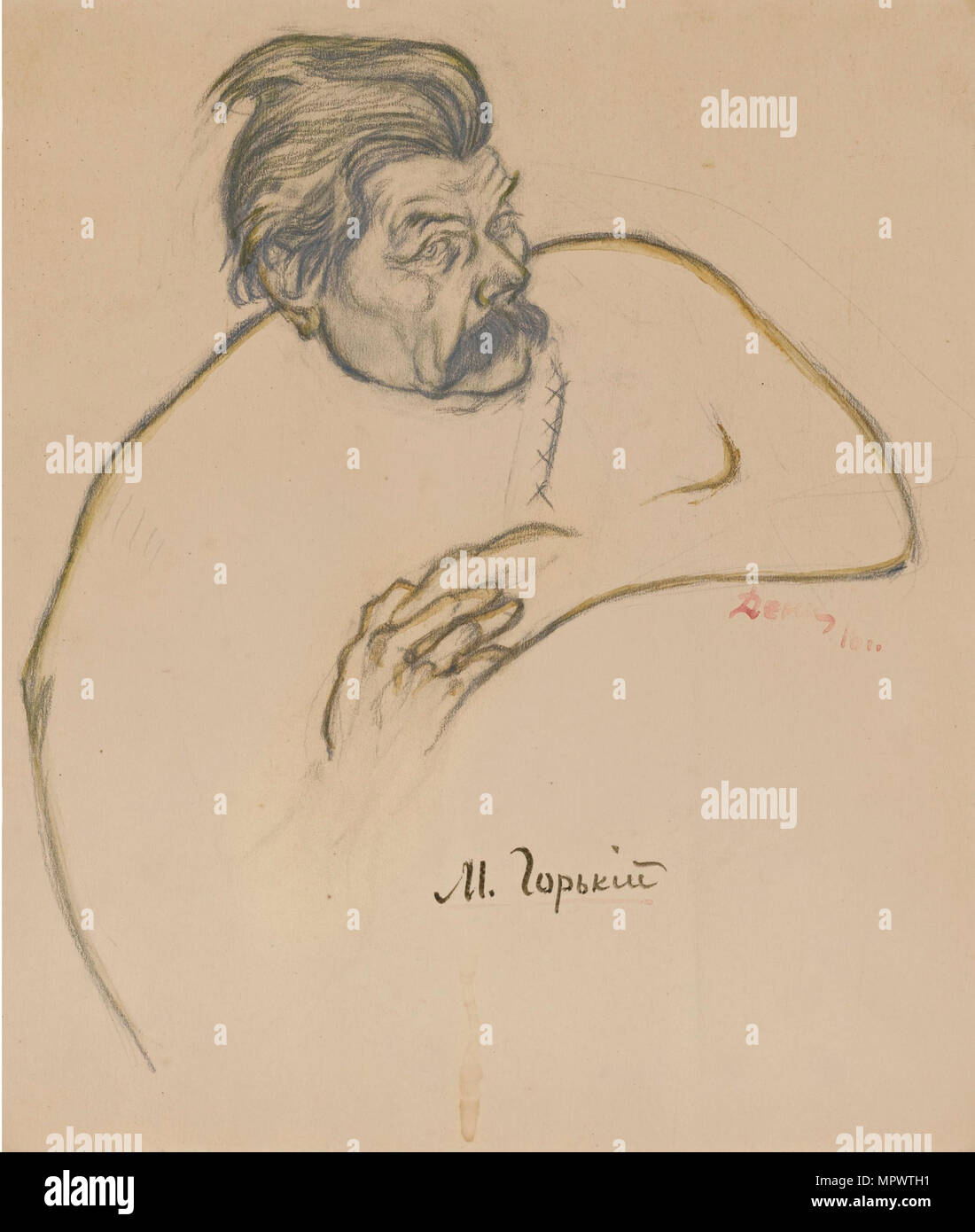 Portrait de l'auteur Maxime Gorki (1868-1939), 1916. Banque D'Images