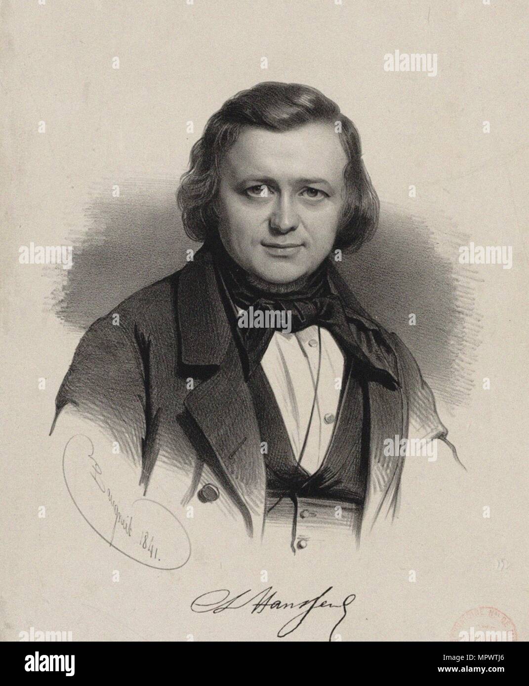 Portrait du compositeur Charles-Louis Hanssens (1802-1871), 1841. Banque D'Images