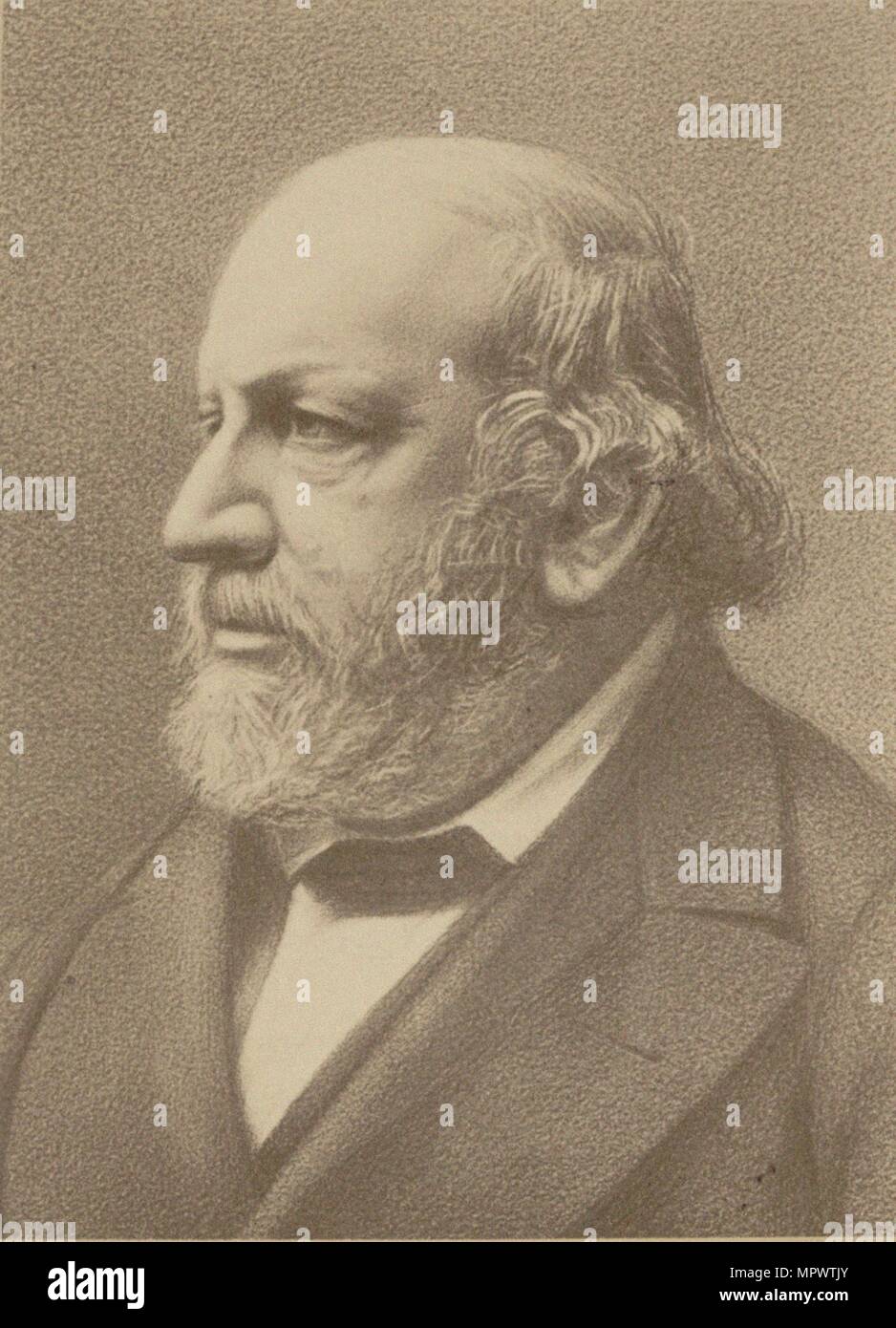 Portrait du compositeur Ferdinand von Hiller (1811-1885) , 1880. Banque D'Images