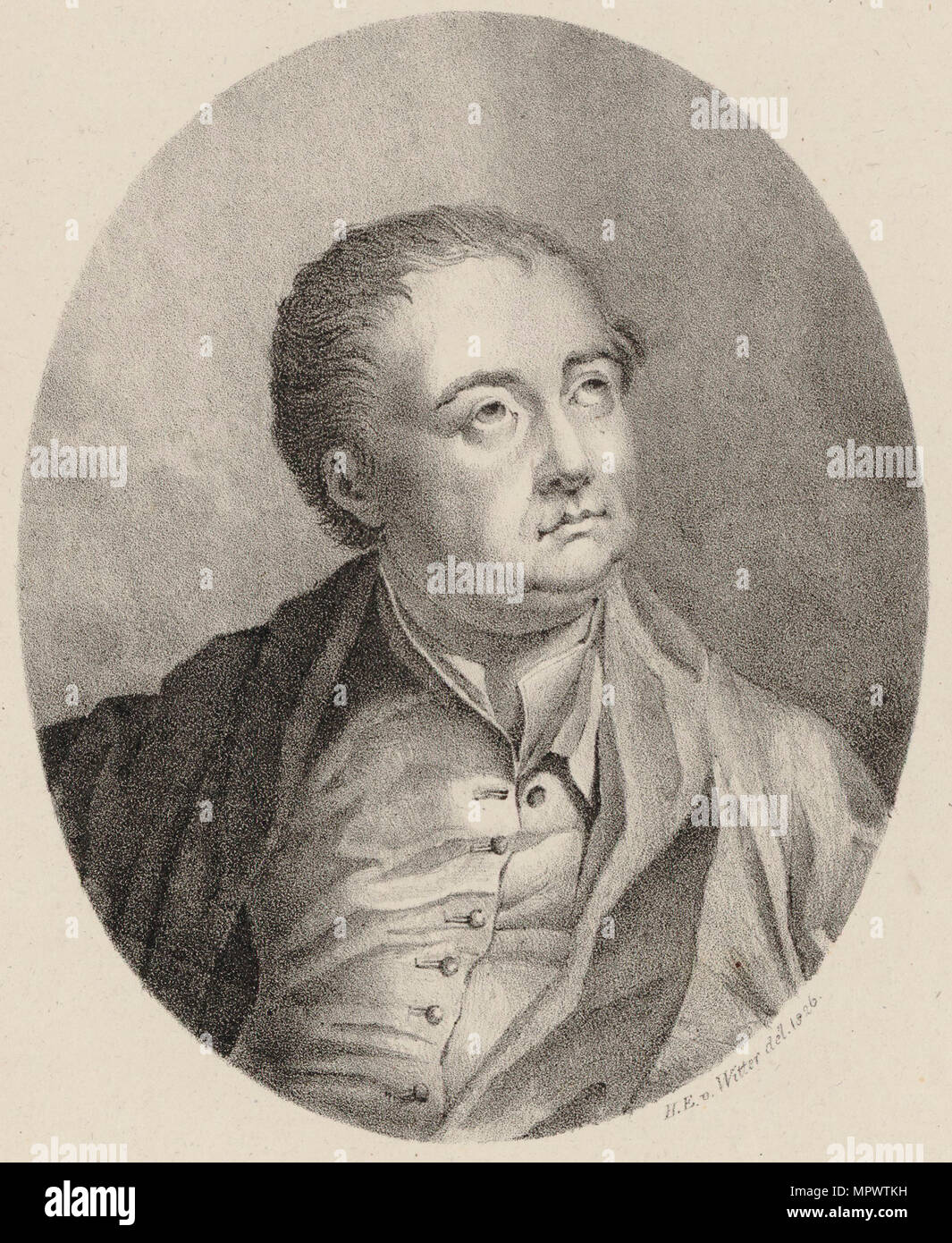 Portrait du compositeur Georg Friedrich Haendel (1685-1759), 1825. Banque D'Images