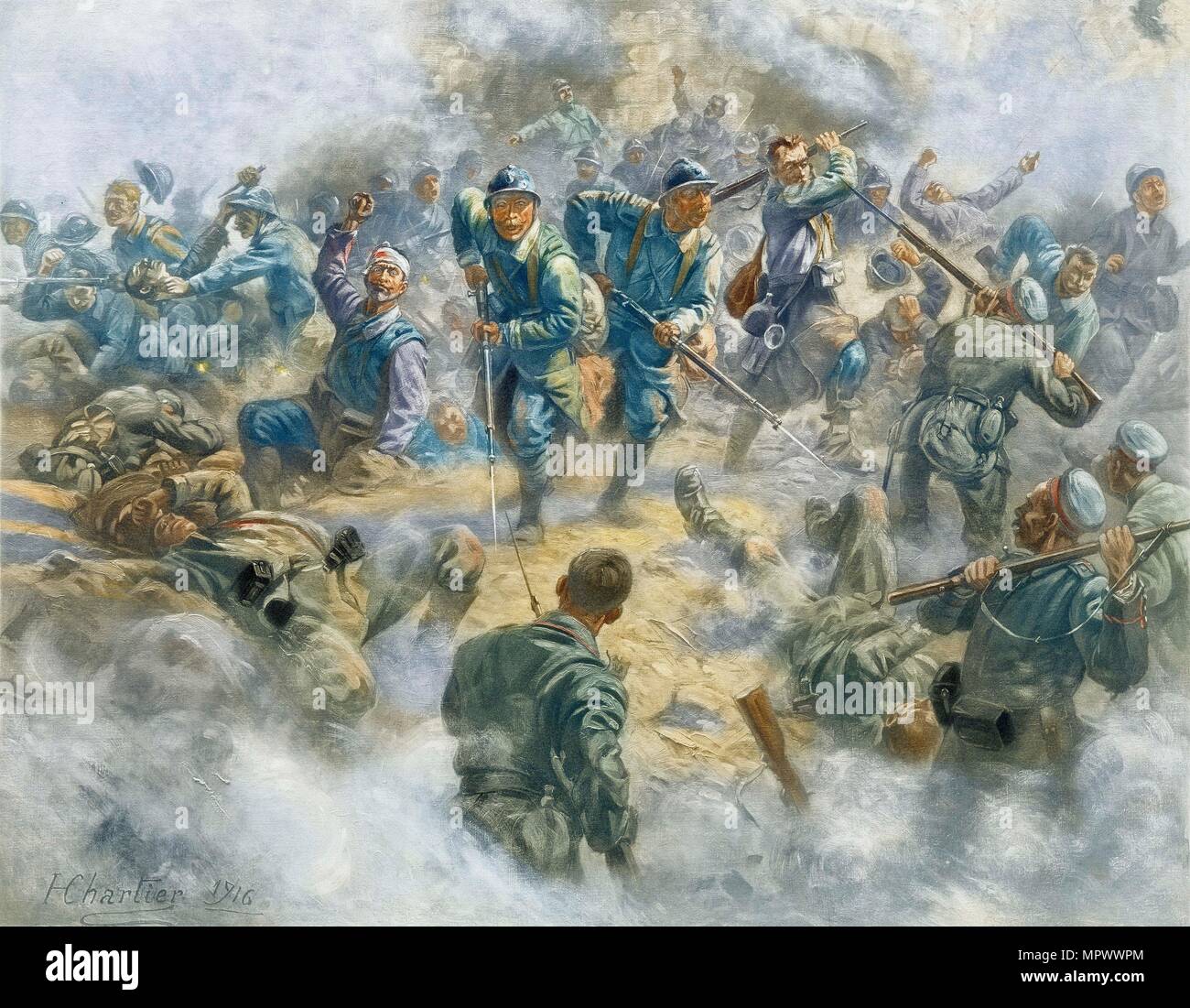 La bataille de Verdun. La reprise du Fort de Douaumont, 1916. Banque D'Images