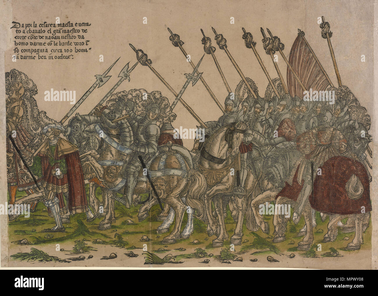 Procession cérémonielle à Bologne le 5 novembre 1529, à l'occasion du couronnement de Charles V par Po Banque D'Images