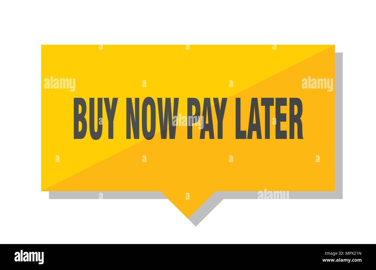 Achetez maintenant, payez plus tard carré jaune : tag Illustration de Vecteur