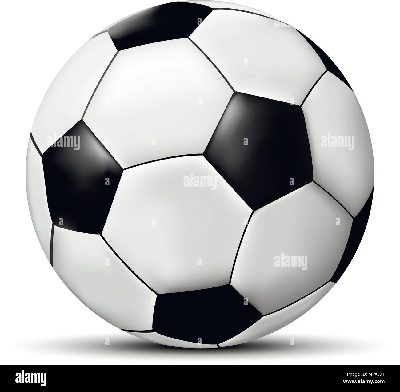 Le football ou soccer ball isolé sur fond blanc Illustration de Vecteur