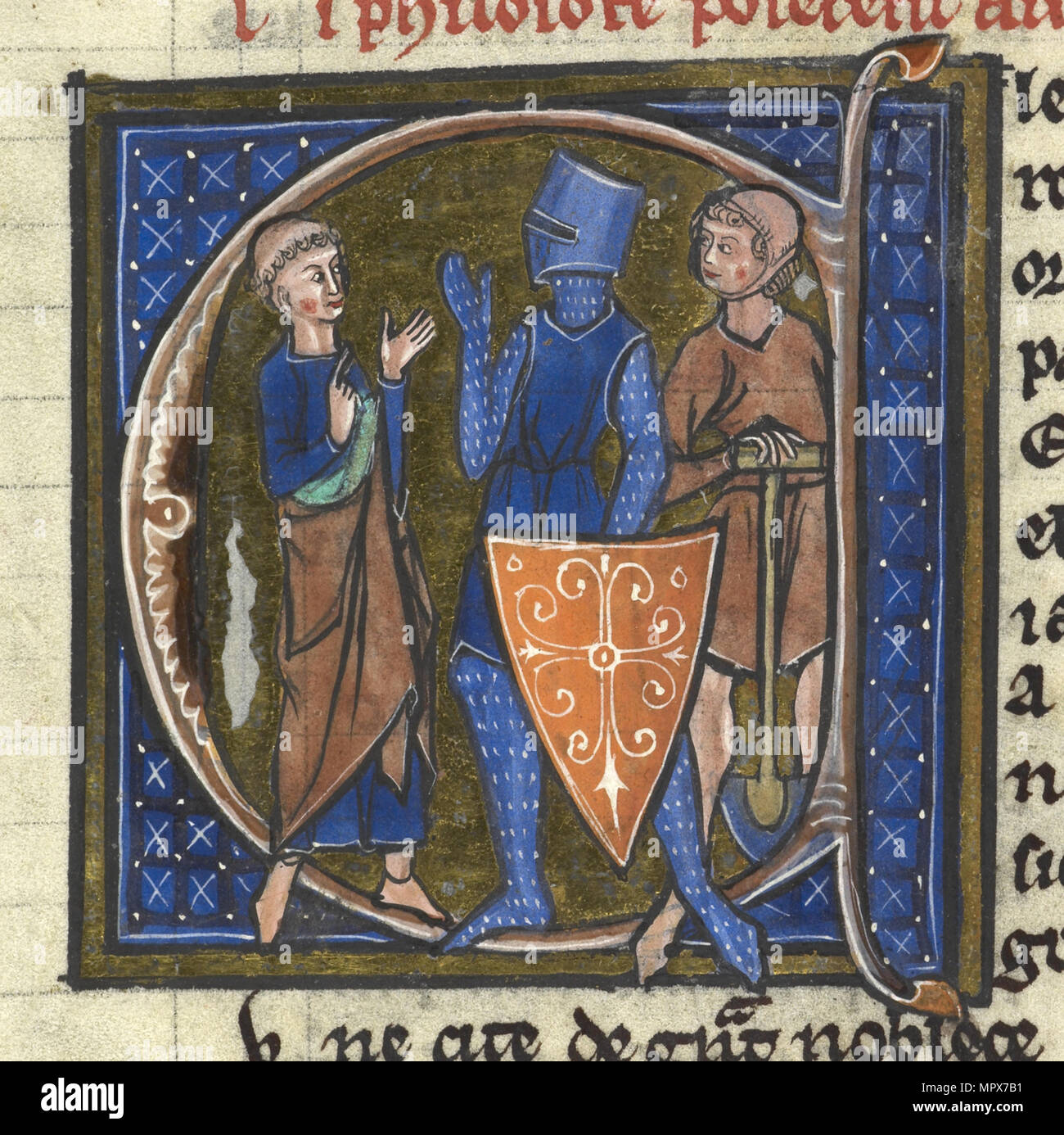 Trois États : Clerc, Chevalier, et paysan. À partir de : l'image du monde par Aldobrandino de Sienne, ca 1285-1 Banque D'Images