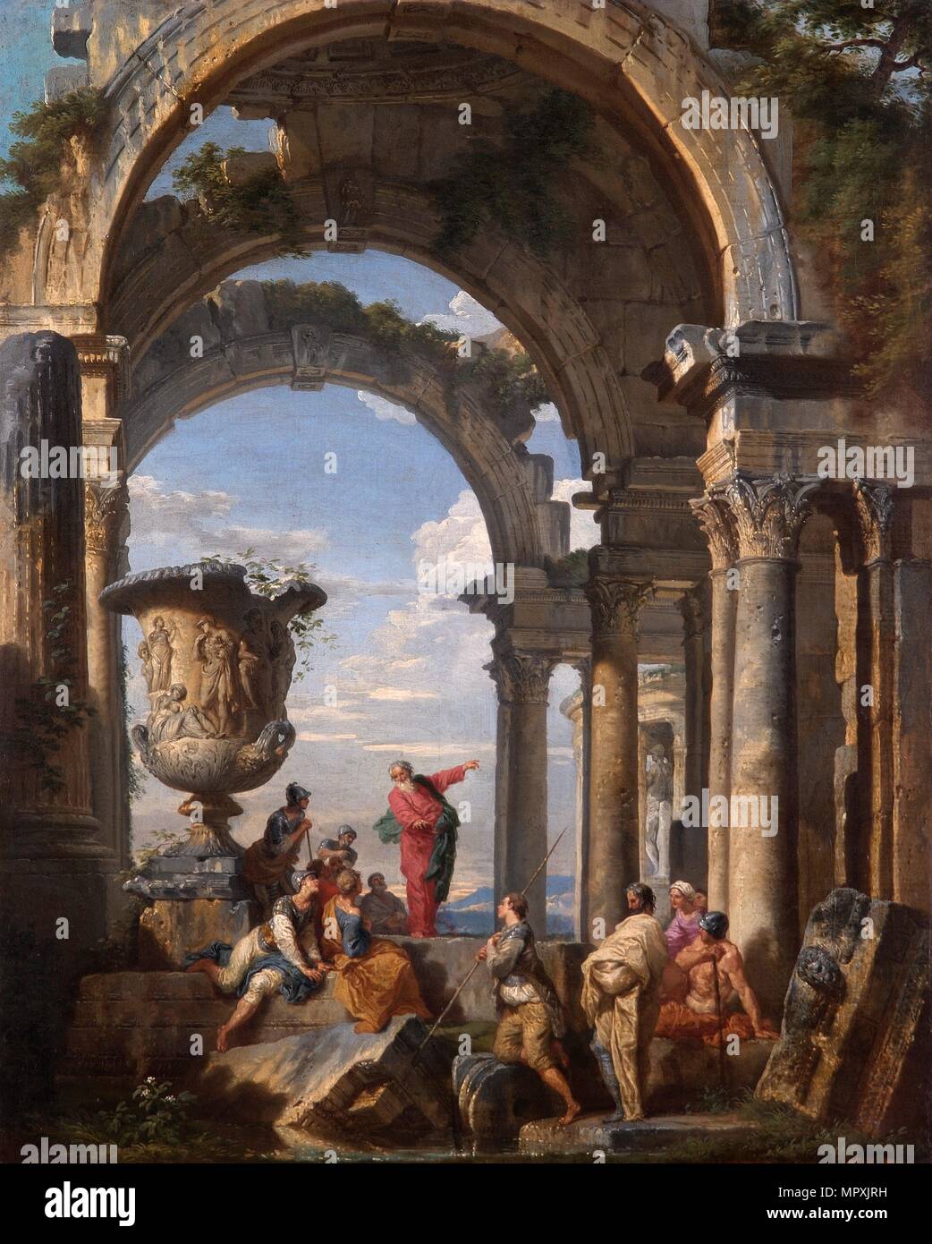 'St Paul prêche à Athènes", 1737. Artiste : Giovanni Paolo Panini. Banque D'Images