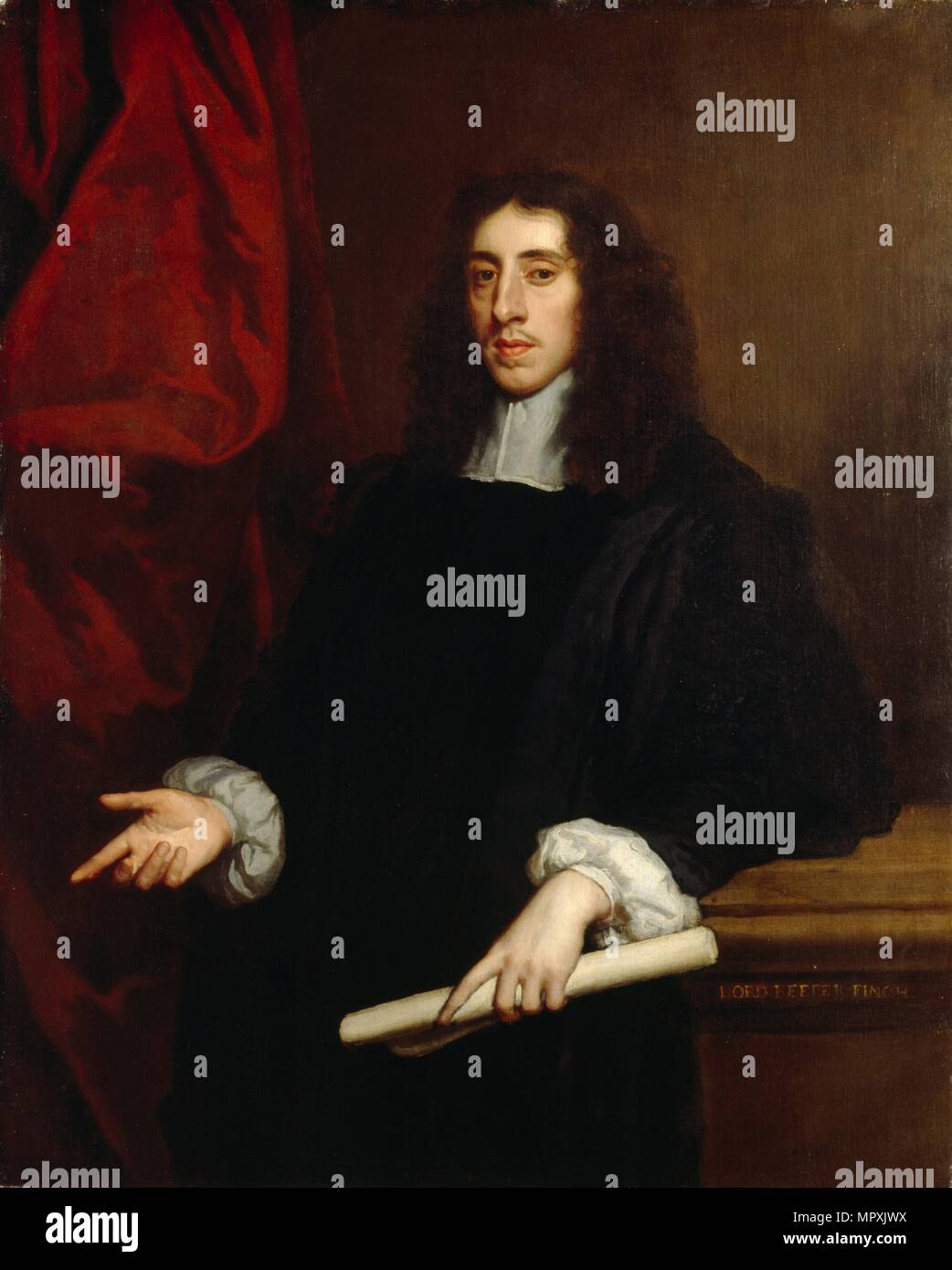'Portrait de Heneage Finch, 1er comte de Nottingham, Lord gardien', 17ème siècle. Artiste : Peter Lely. Banque D'Images