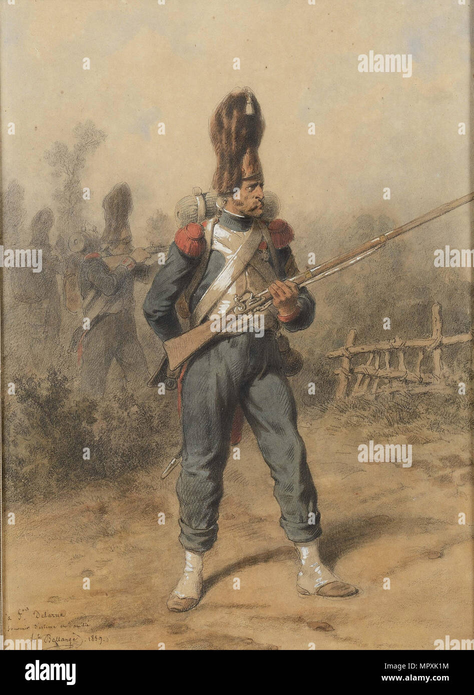 Grenadier à pied de la Garde Impériale, 1859. Banque D'Images