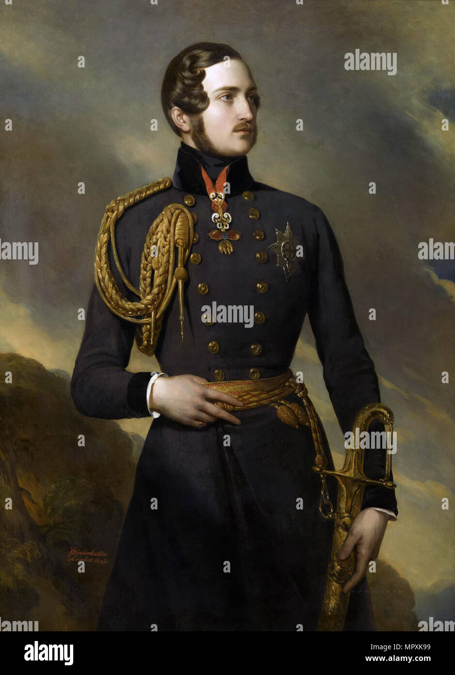 Portrait du prince Albert de Saxe-cobourg et Gotha (1819-1861), 1842. Banque D'Images