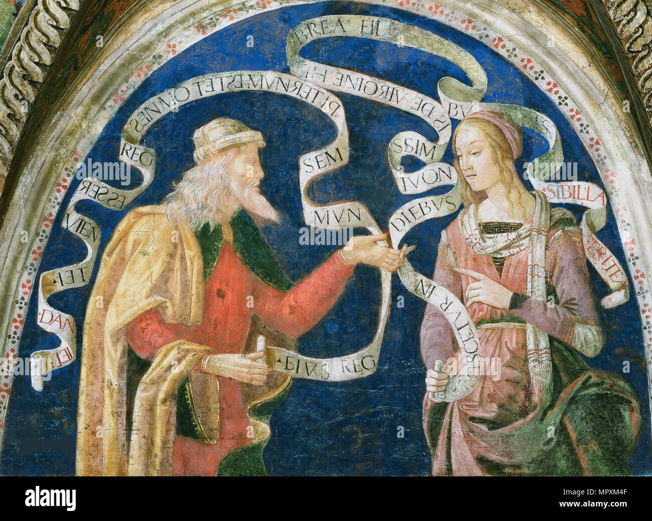 Le prophète Daniel et l'Erythraean Sibyl, 1492-1495. Banque D'Images