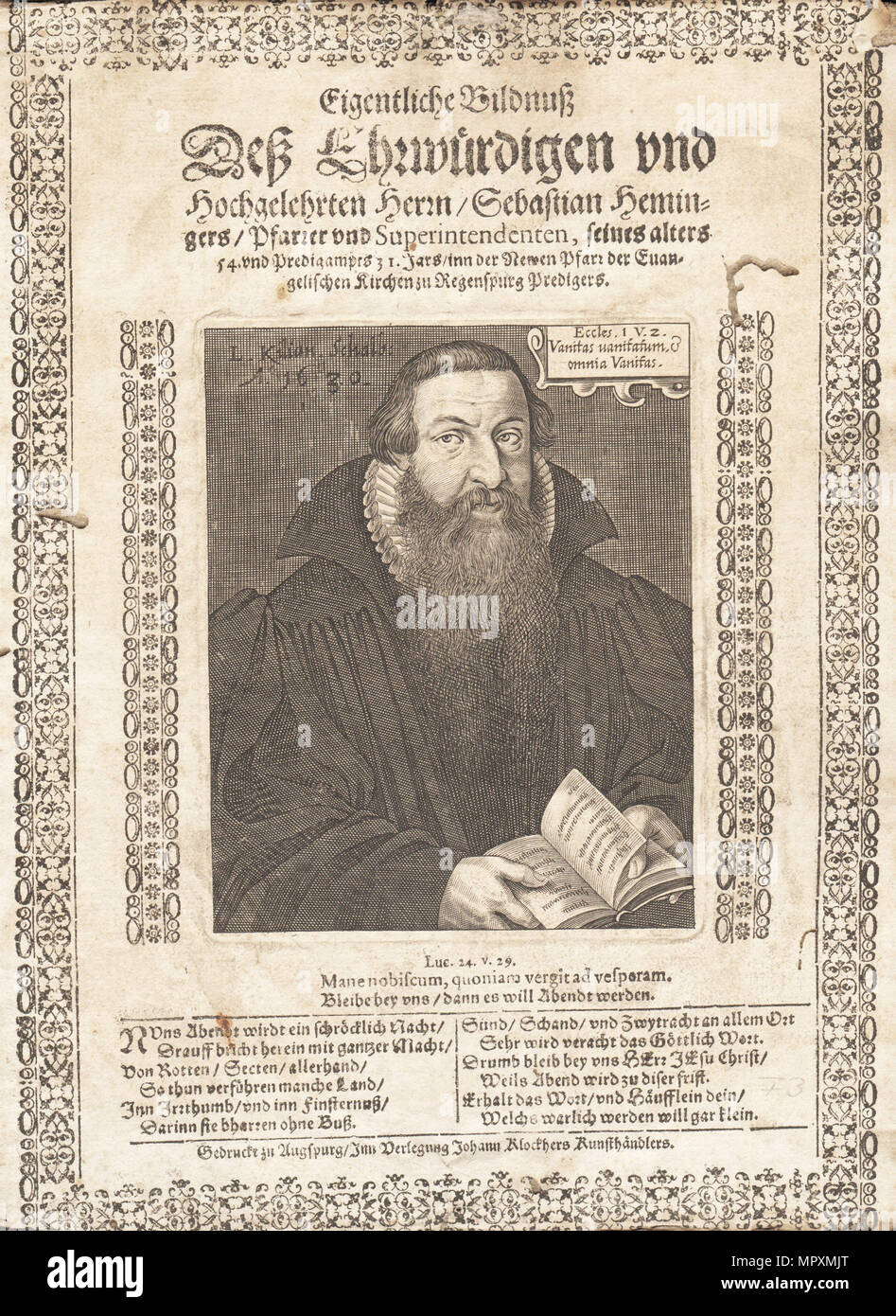 Portrait de Sébastien Hemminger (1577-1628) , 1631. Banque D'Images