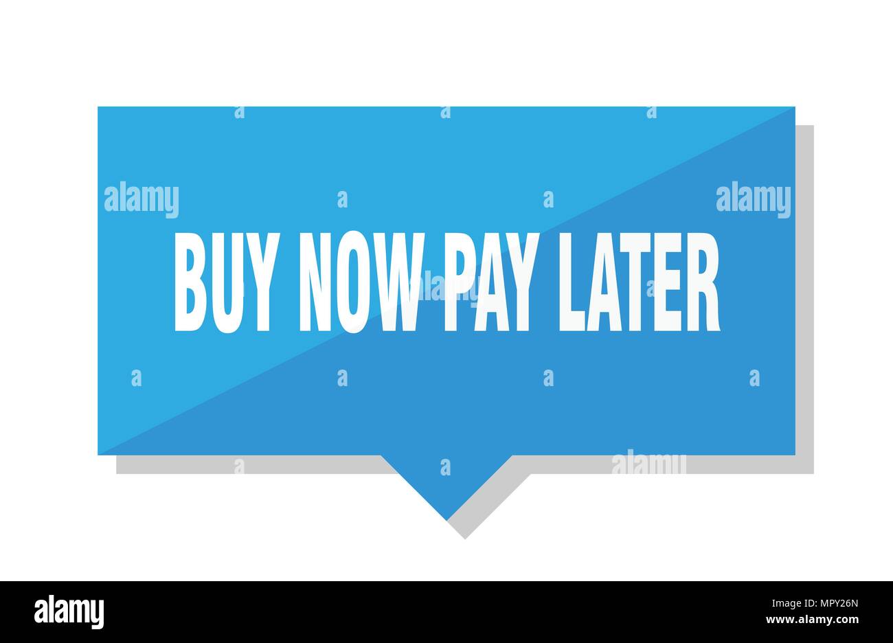 Achetez maintenant, payez plus tard tag : blue square Illustration de Vecteur
