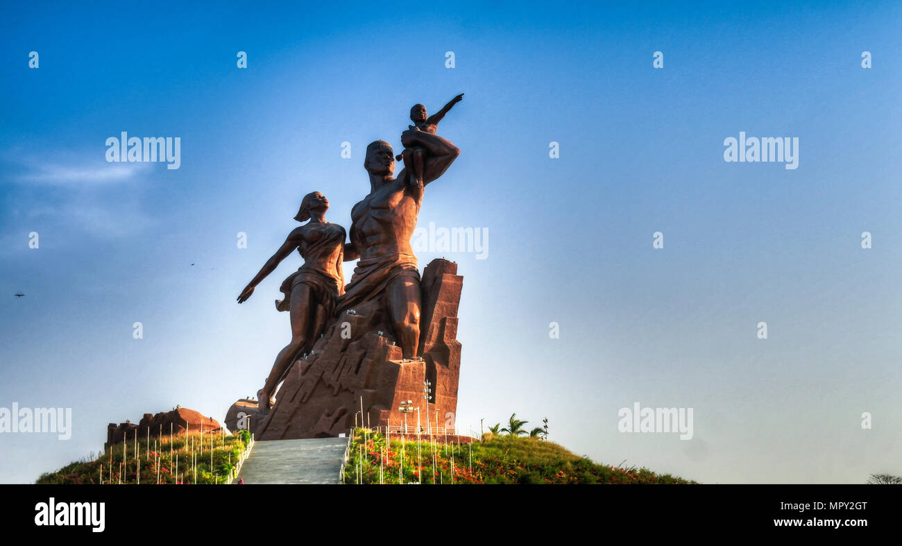 Vue d'Afrique du monument de la Renaissance, Dakar, Sénégal Banque D'Images