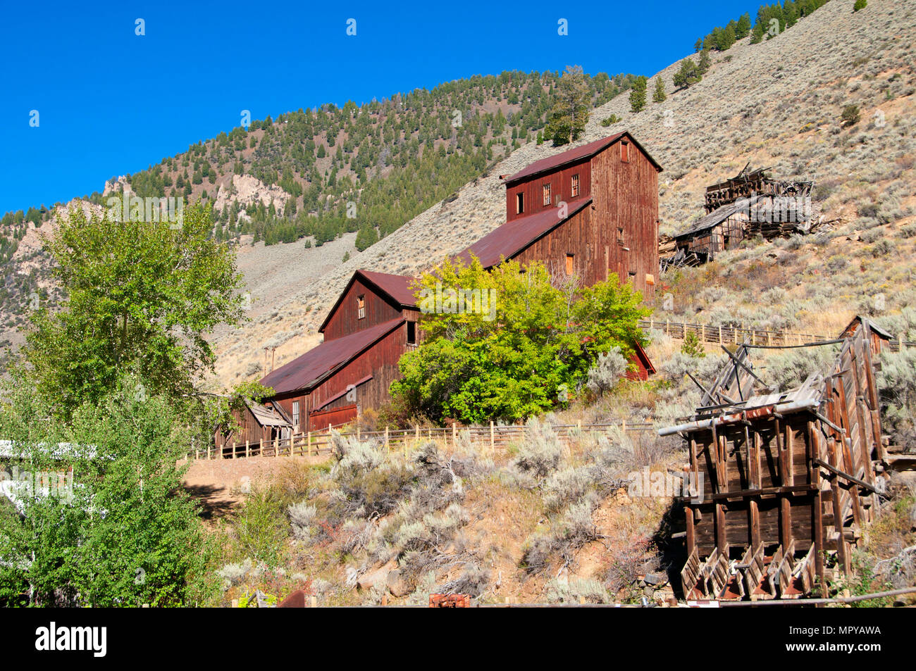 Moulin à Bayhorse Bayhorse, Ville, pays des Yankee Fork State Park, New York Banque D'Images