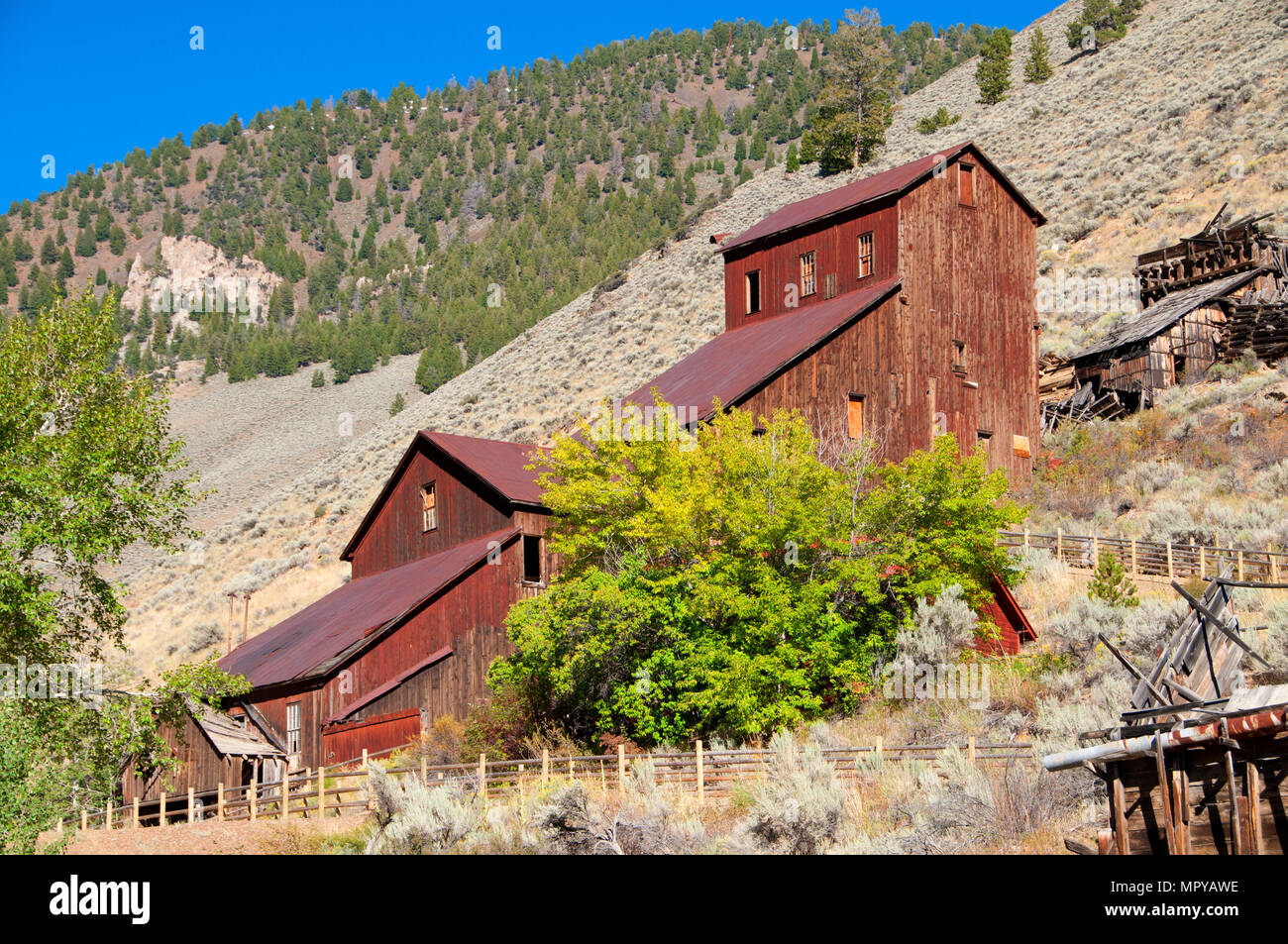 Moulin à Bayhorse Bayhorse, Ville, pays des Yankee Fork State Park, New York Banque D'Images