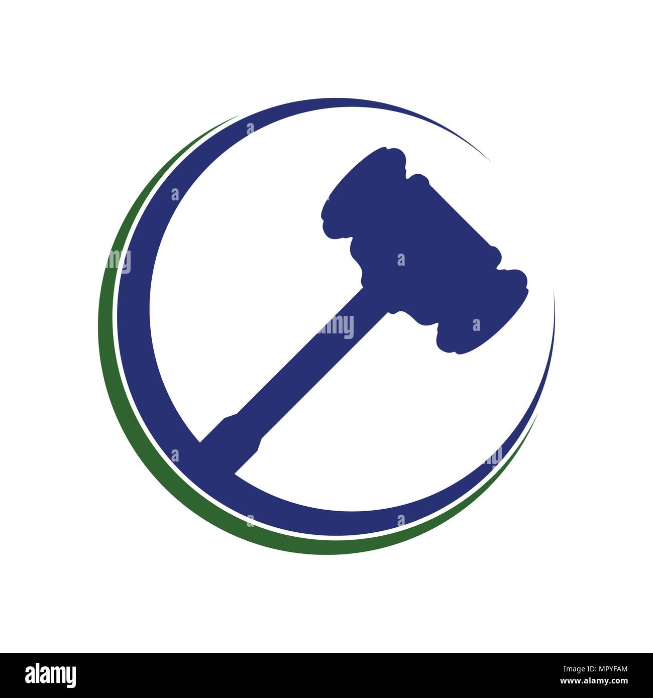 Marteau de la Justice de la loi Symbole Vecteur Eclipse Logo Design Graphique Illustration de Vecteur
