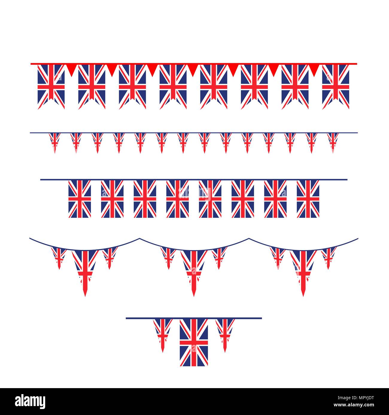 Union Jack flag bunting Illustration de Vecteur