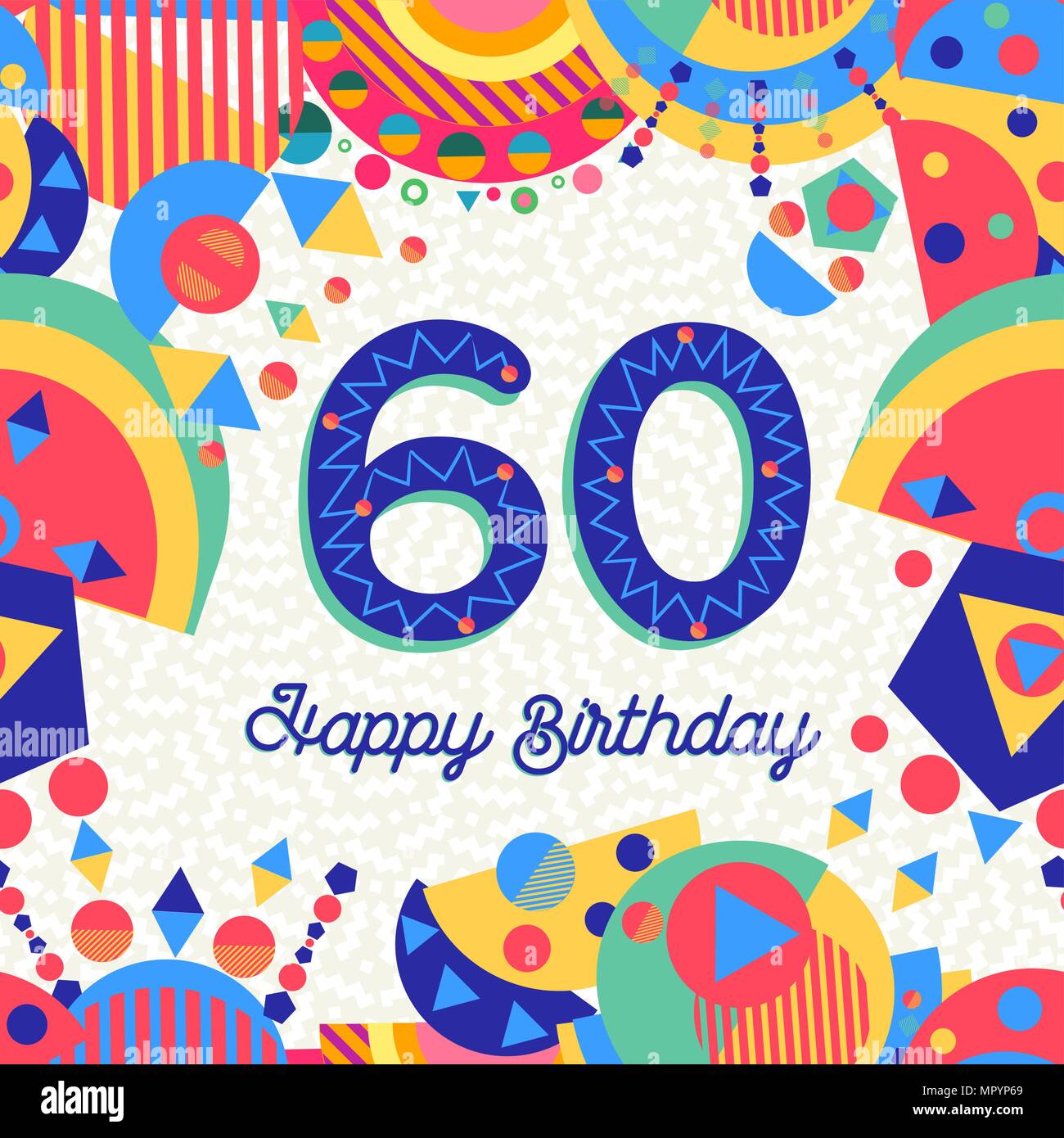 Joyeux Anniversaire 60 Ans 60 Design Avec tiquette De Texte Nombre Et 