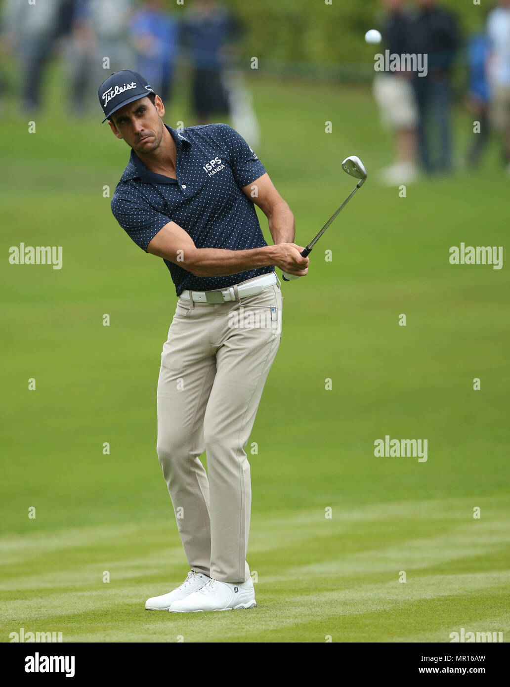 Wentworth Golf Club, Surrey, UK. 25 mai 2018. Rafa Cabrera Bello de l'Espagne au cours de la deuxième journée de la BMW PGA Championship à Wentworth Golf Club le 25 mai 2018 dans le Surrey, en Angleterre. Utilisez uniquement la rédaction Crédit : Paul Terry Photo/Alamy Live News Banque D'Images