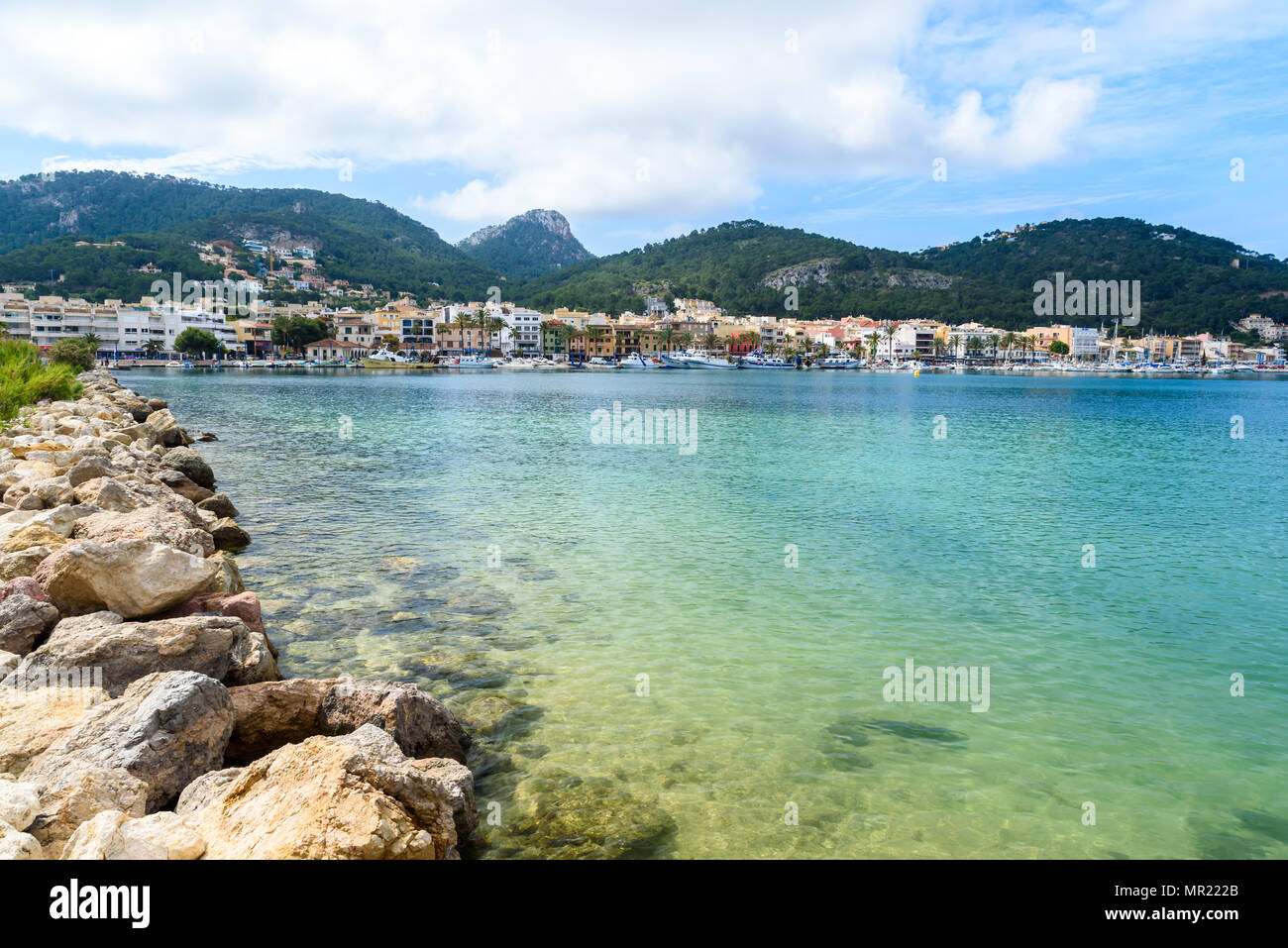 Port d'Andratx, Mallorca - vieux village de Bay avec belle côte Banque D'Images