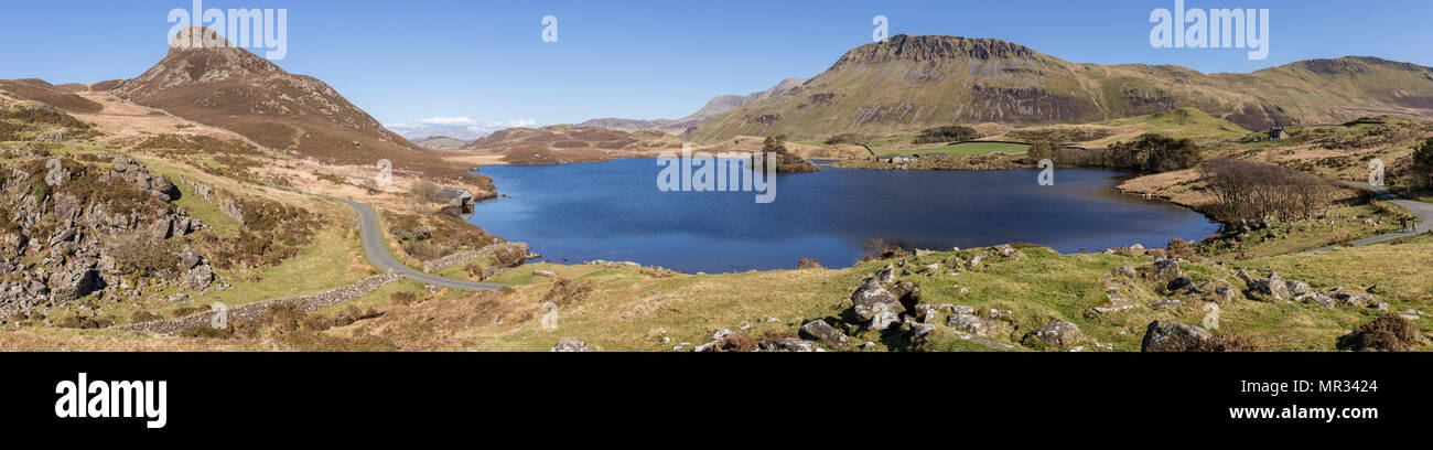 Cregennan Lacs panorama, Galles, sur une journée ensoleillée, claire Banque D'Images