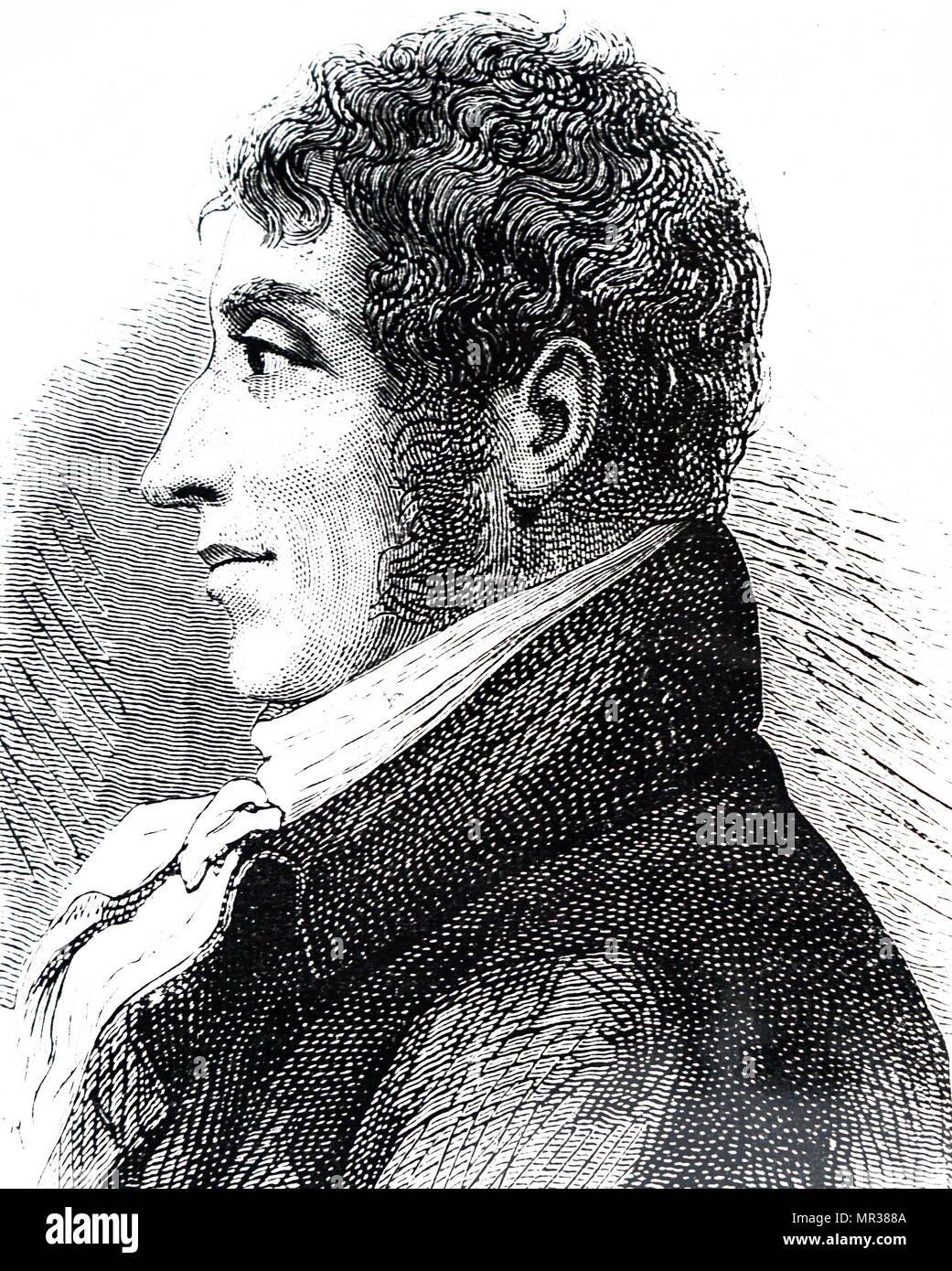 Portrait de Étienne-Gaspard Robert (1763-1837) un éminent physicien belge, magicien et stade de développement influents fantasmagorie. En date du 19e siècle Banque D'Images