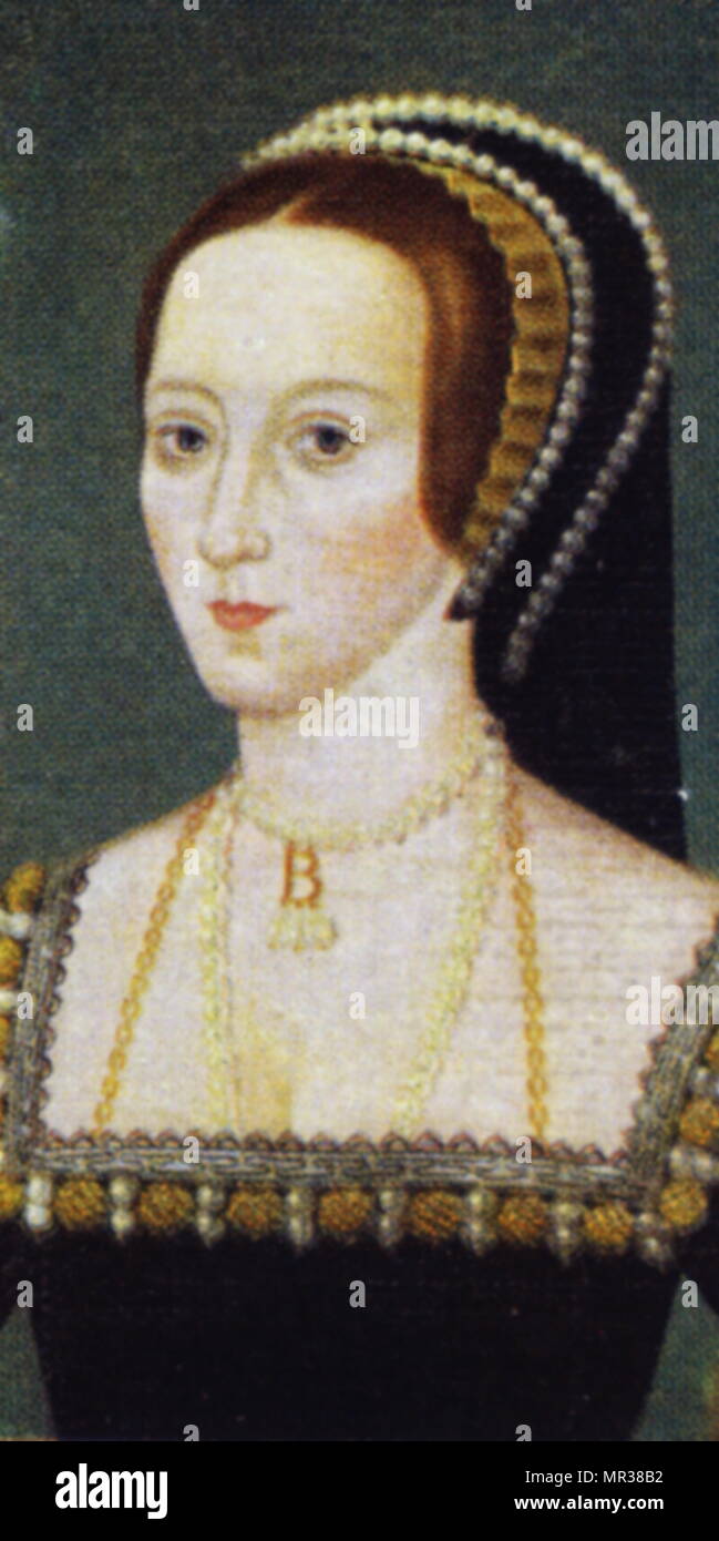 Carte cigarette représentant Anne Boleyn (D. 1536) Reine d'Angleterre en tant qu'épouse d'Henry VIII. En date du 19e siècle Banque D'Images