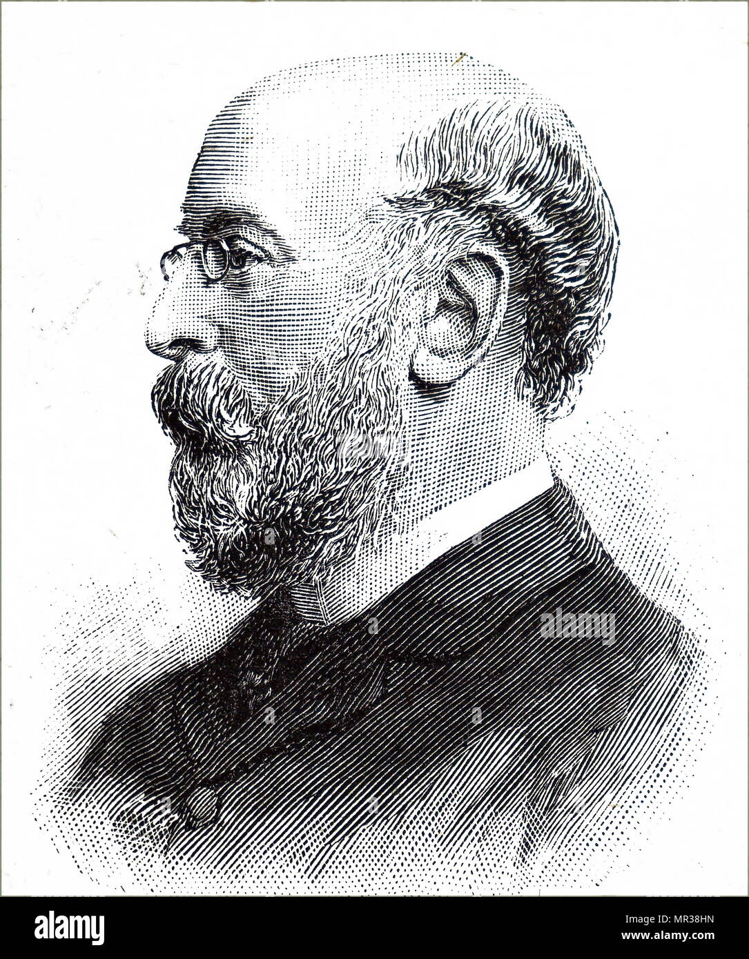 Portrait de James Emerson Reynolds (1844-1920), un chimiste britannique. En date du 19e siècle Banque D'Images