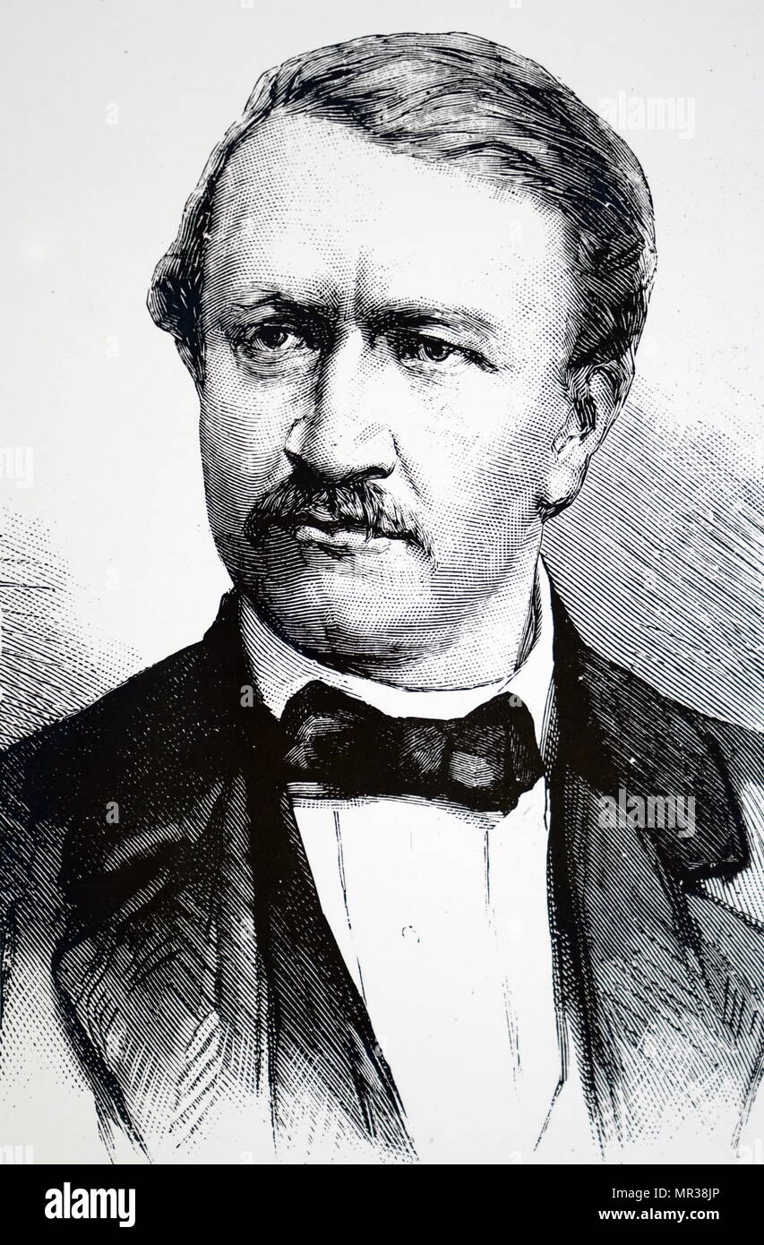 Portrait de Johann Philipp Reis (1834-1874) un autodidacte, scientifique et inventeur allemand. En date du 19e siècle Banque D'Images