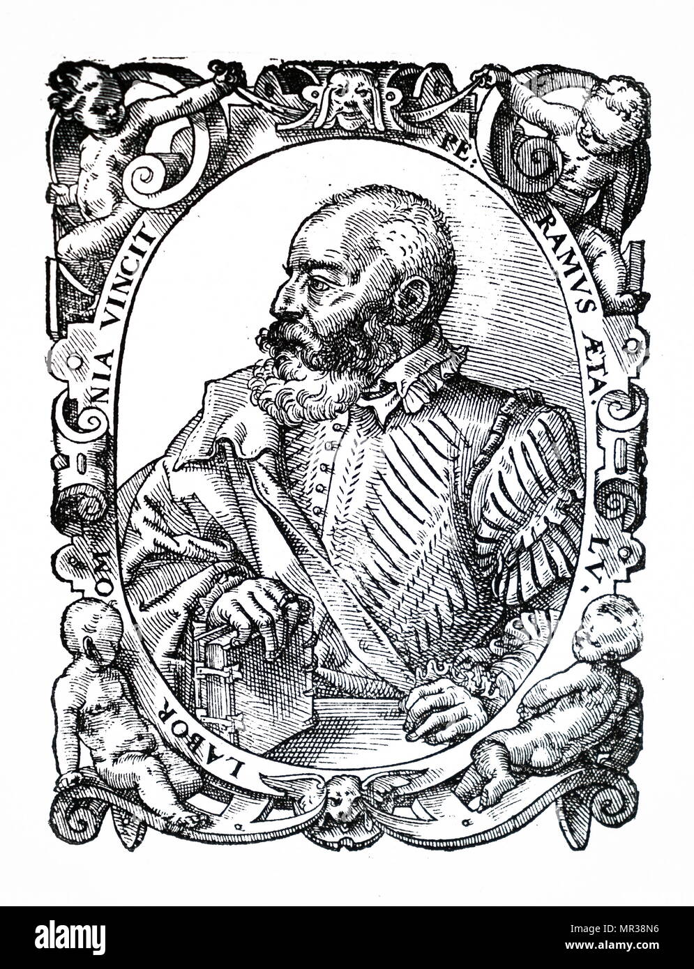Portrait de Petrus Ramus (1515-1572) un humaniste français influents, logicien, l'éducation et réformateur. En date du 18e siècle Banque D'Images